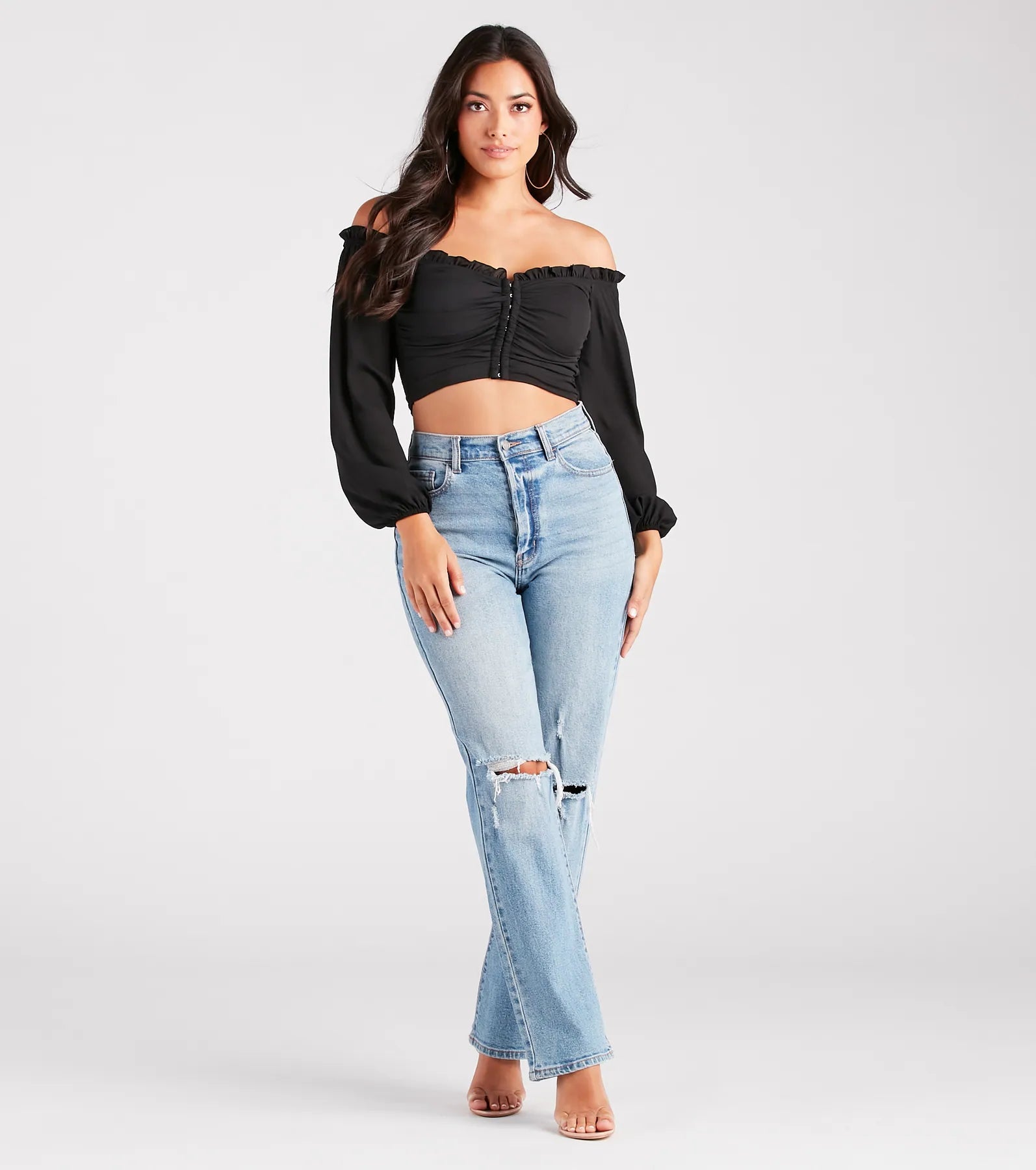Flirty Attraction Chiffon Corset Crop Top - Image 3