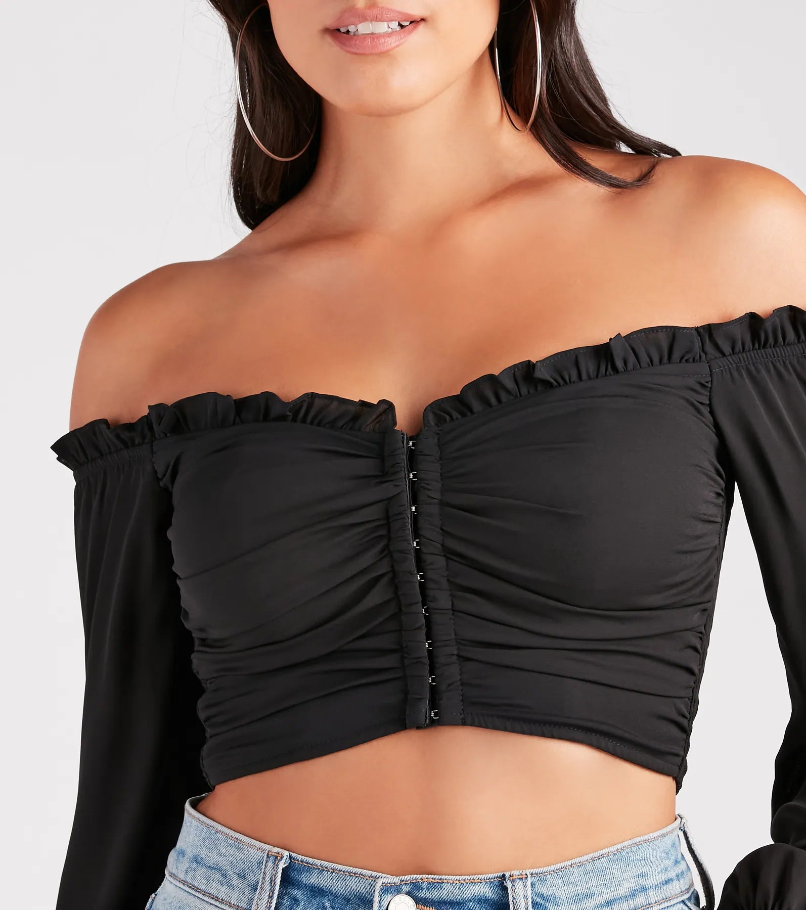 Flirty Attraction Chiffon Corset Crop Top - Image 4