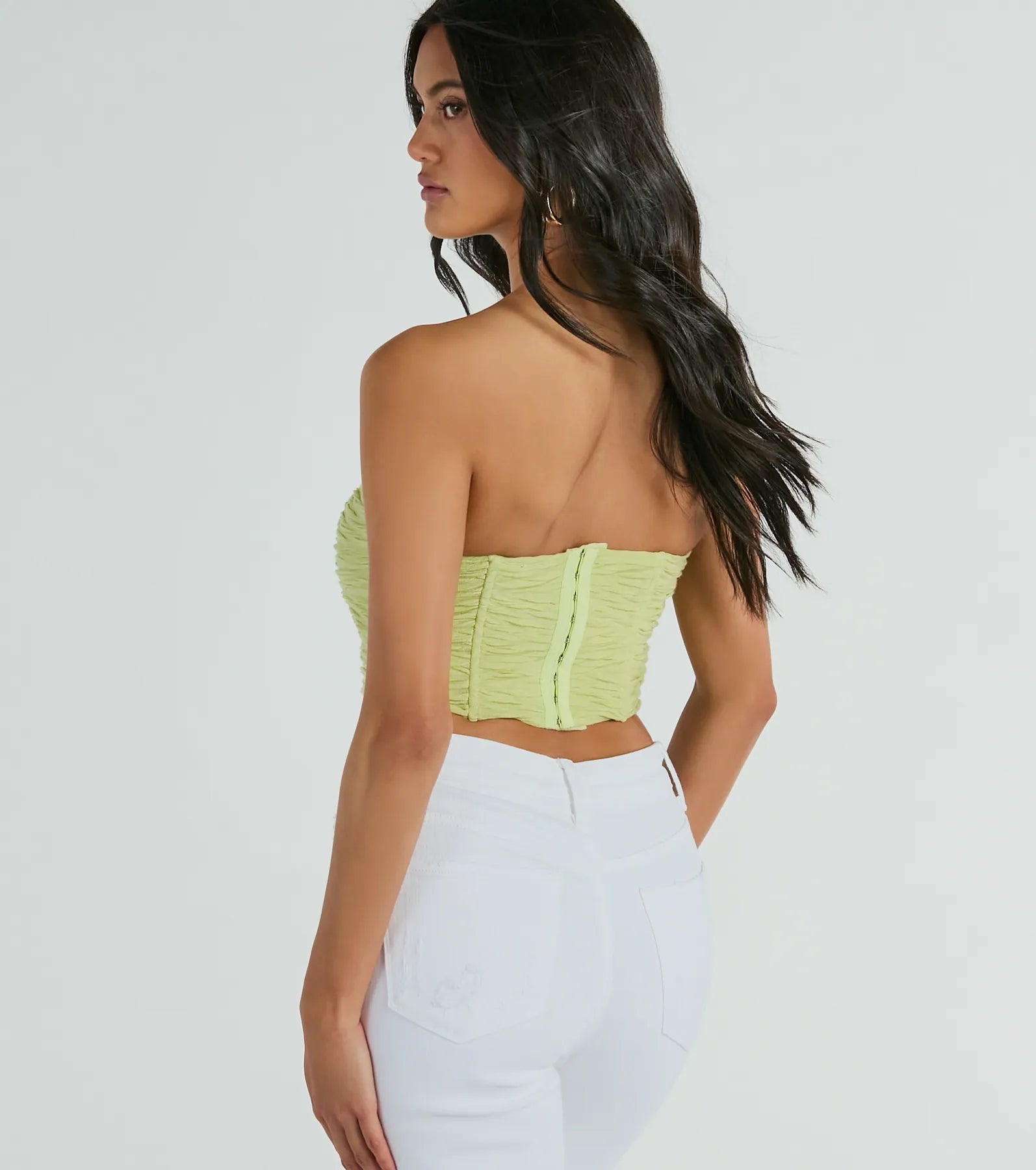 In The Spotlight Strapless Ruched Corset Top - Image 2