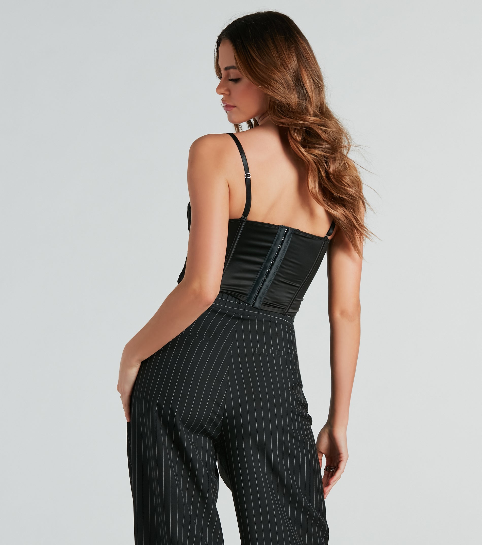 Femme Perfection Satin Lace Corset Top - Image 10