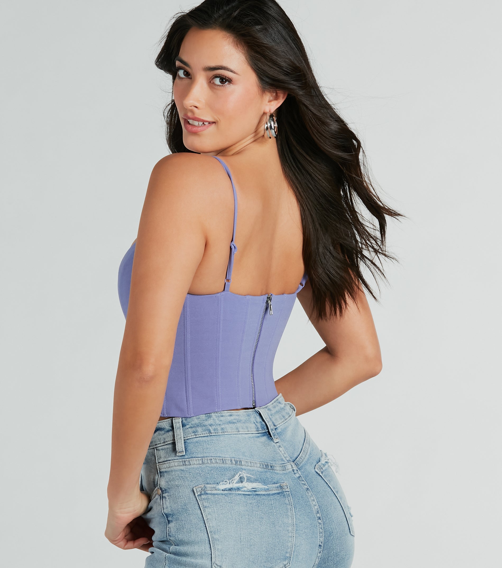 Feelin' Trendy Cutout Woven Corset Top - Image 2