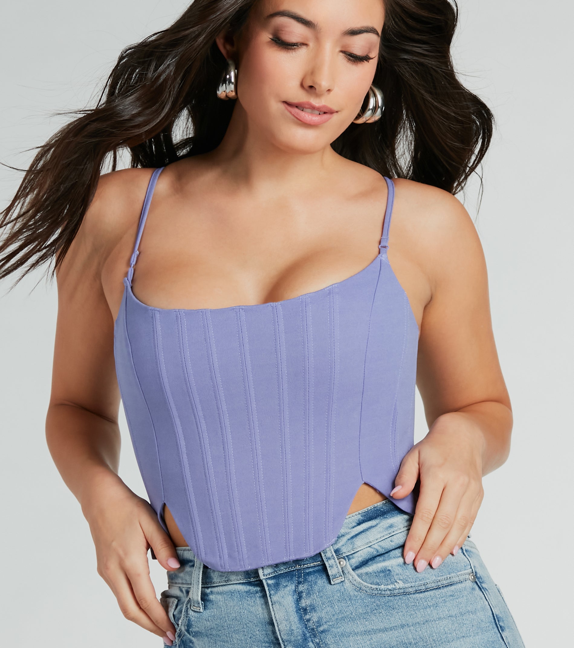 Feelin' Trendy Cutout Woven Corset Top - Image 4
