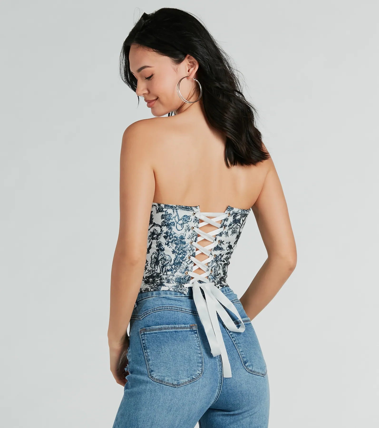 Jungle Cutie Strapless Lace-Up Corset Top - Image 6