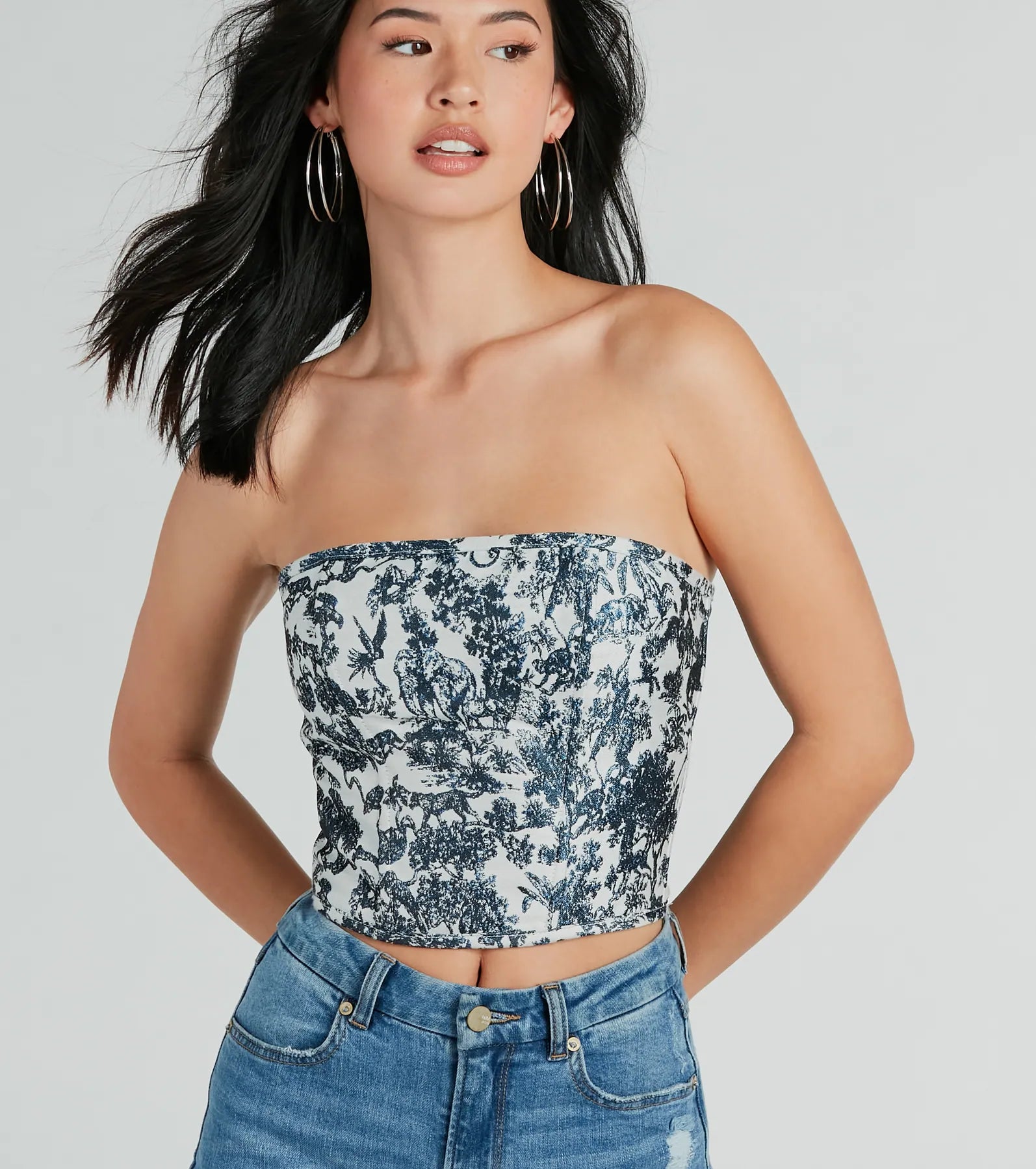 Jungle Cutie Strapless Lace-Up Corset Top - Image 8