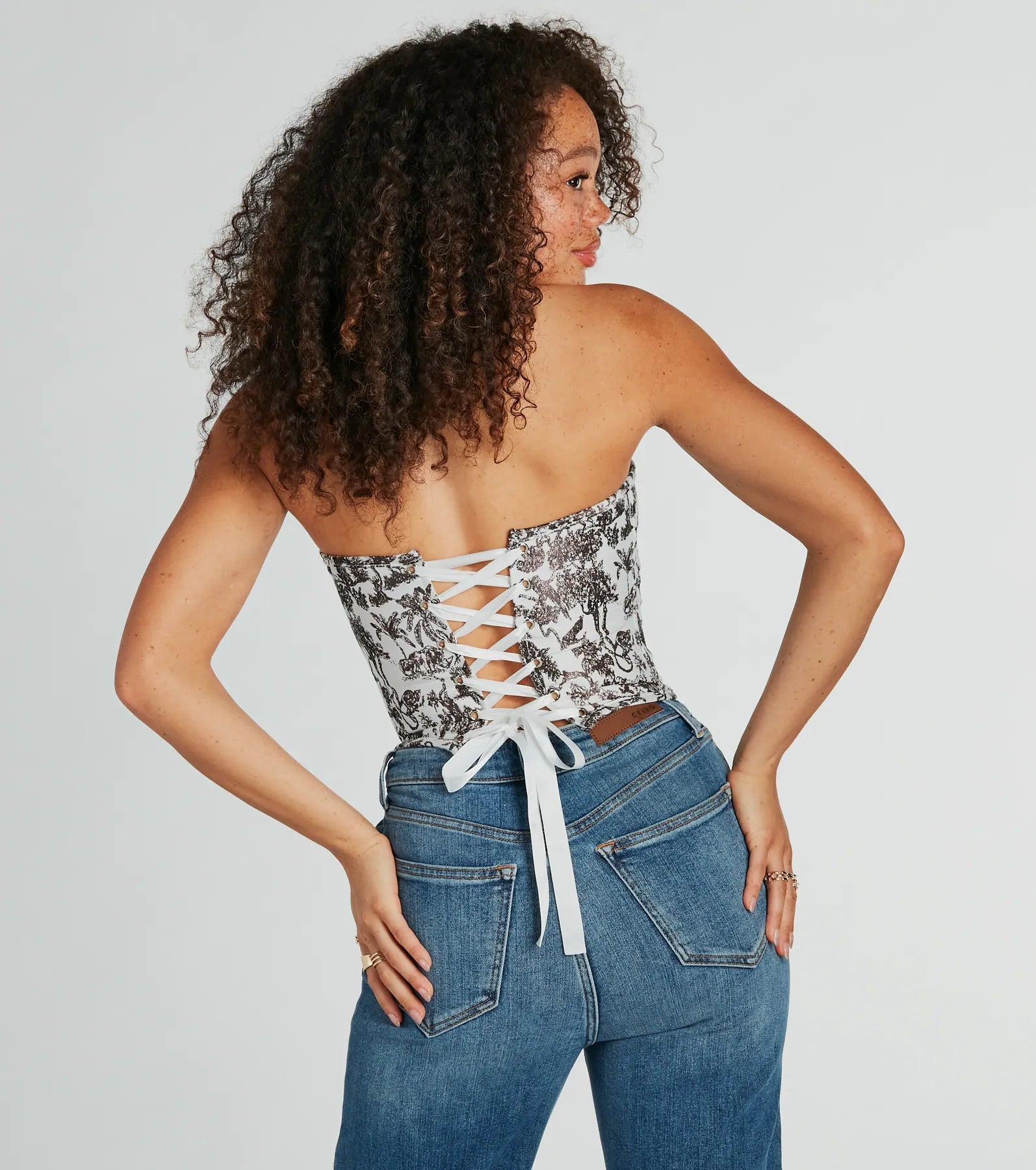 Jungle Cutie Strapless Lace-Up Corset Top - Image 2