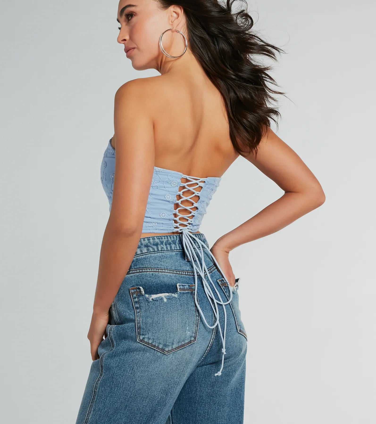 Dainty And Divine Floral Embroidered Corset Top - Image 2