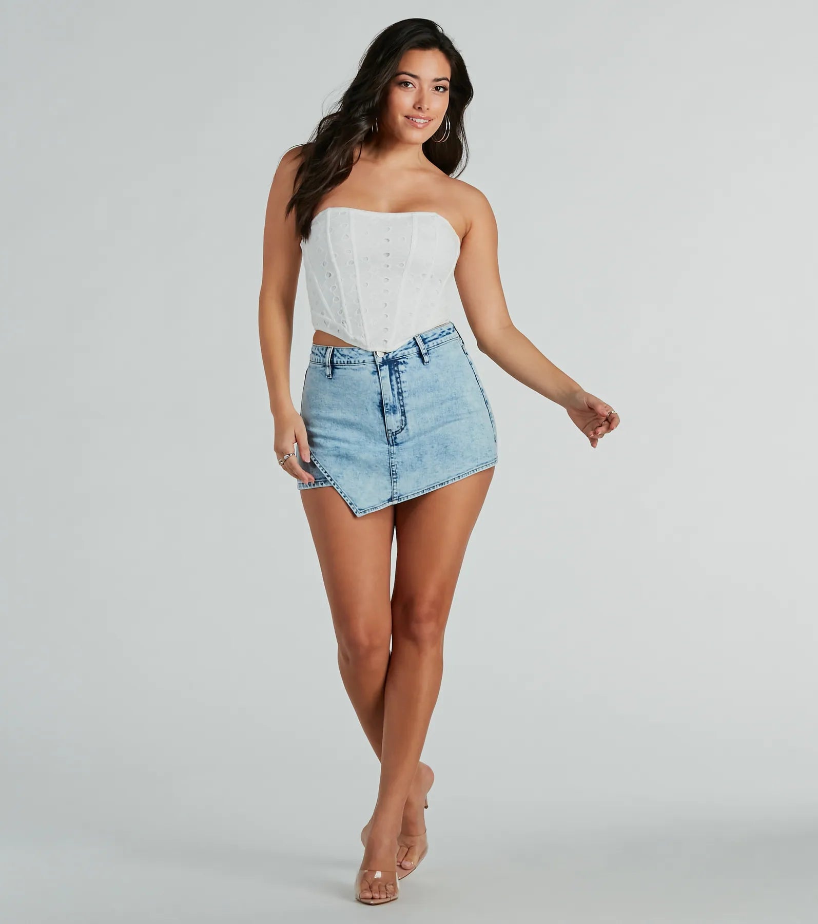 Major Charmer Strapless Eyelet Lace Corset Top - Image 3