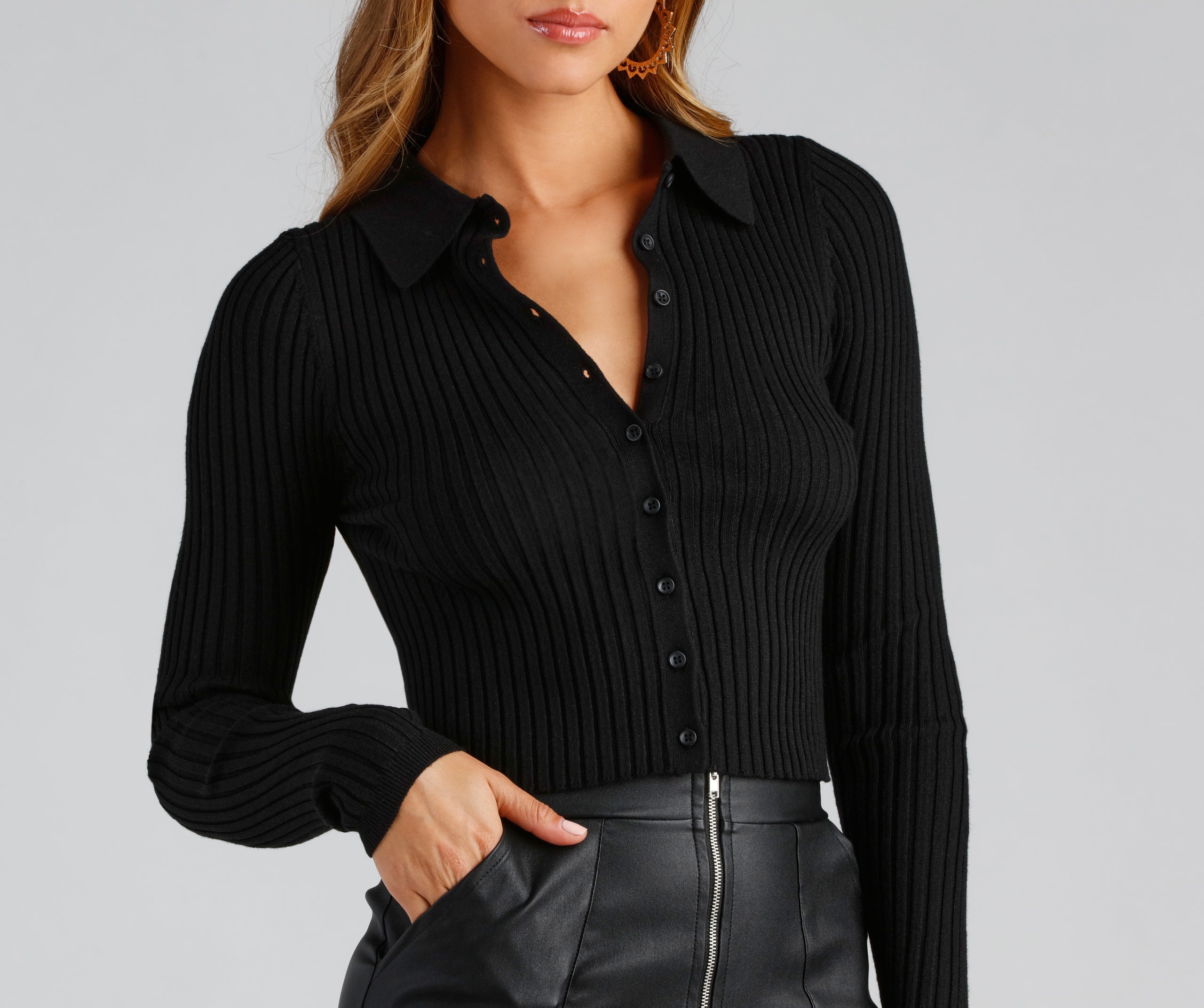 So Posh Ribbed Knit Top - Image 3
