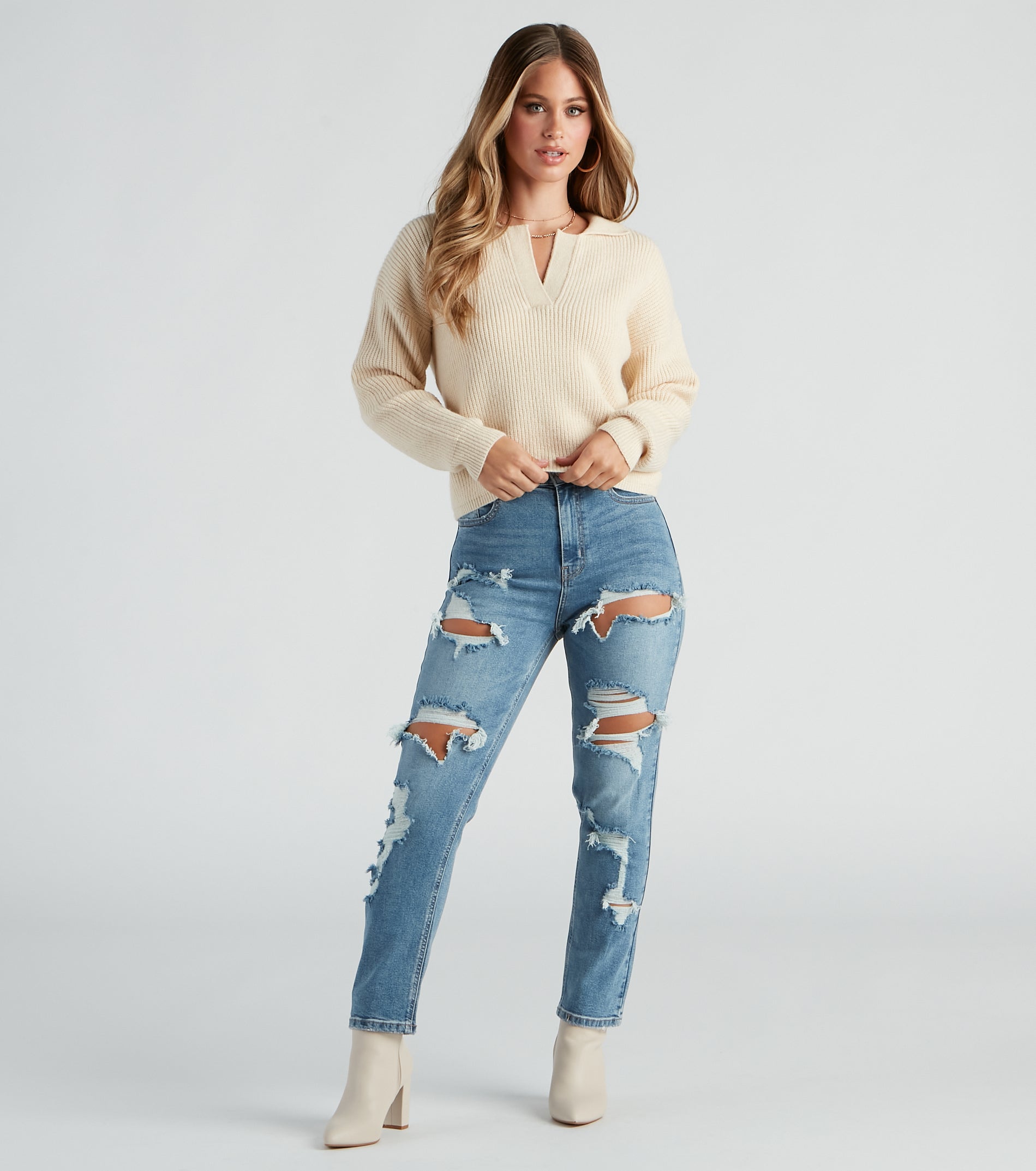 Cozy Prep Collared Sweater - Image 3