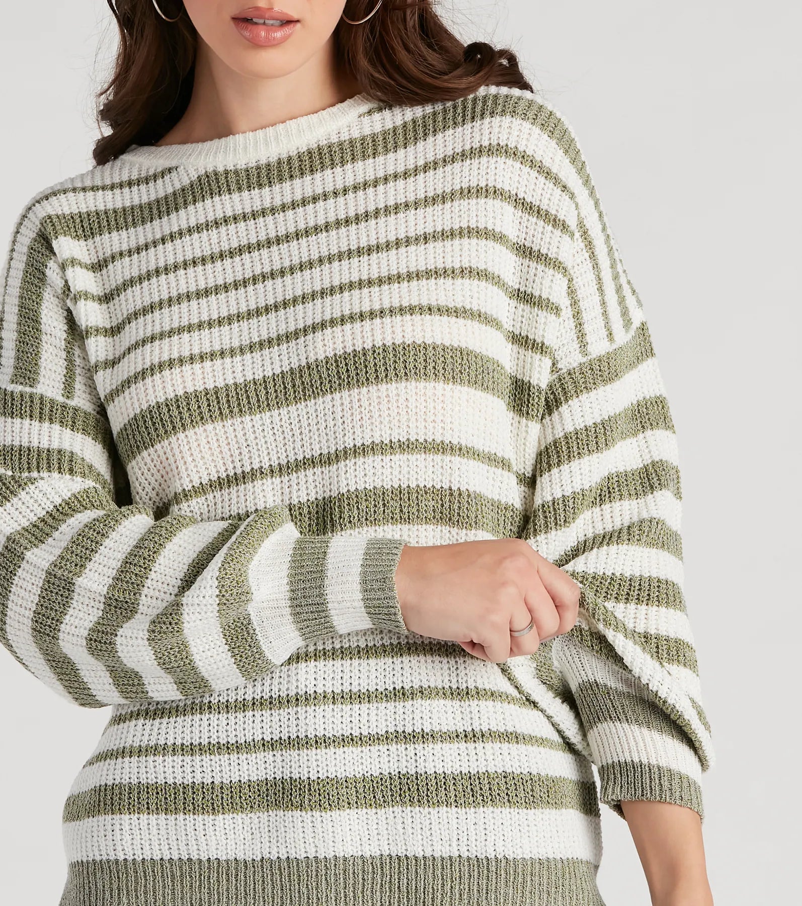 Casual Cute Striped Oversized Sweater - Image 4