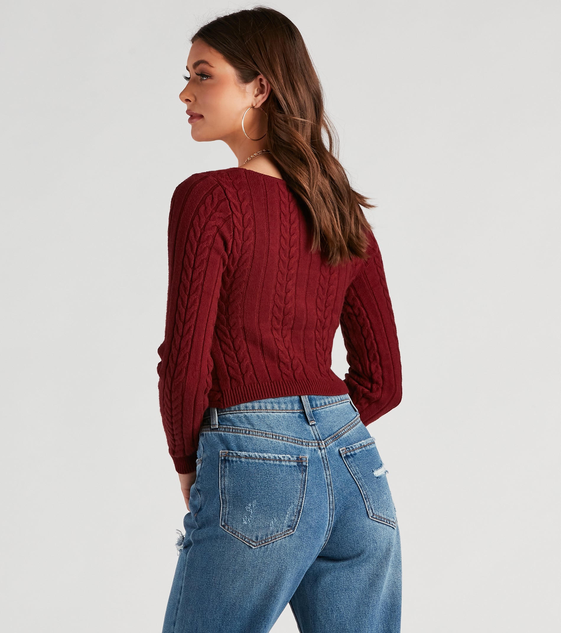 Chill Cutie Cable Knit Sweater - Image 6