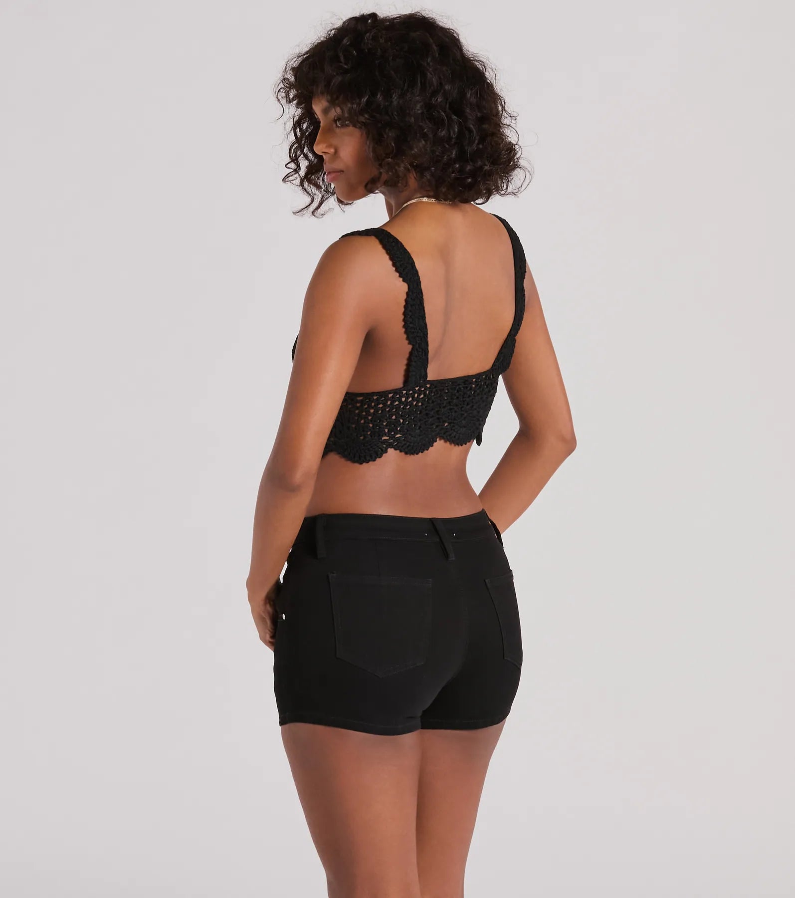 Sunset Serenity V-Neck Crochet Crop Top - Image 6