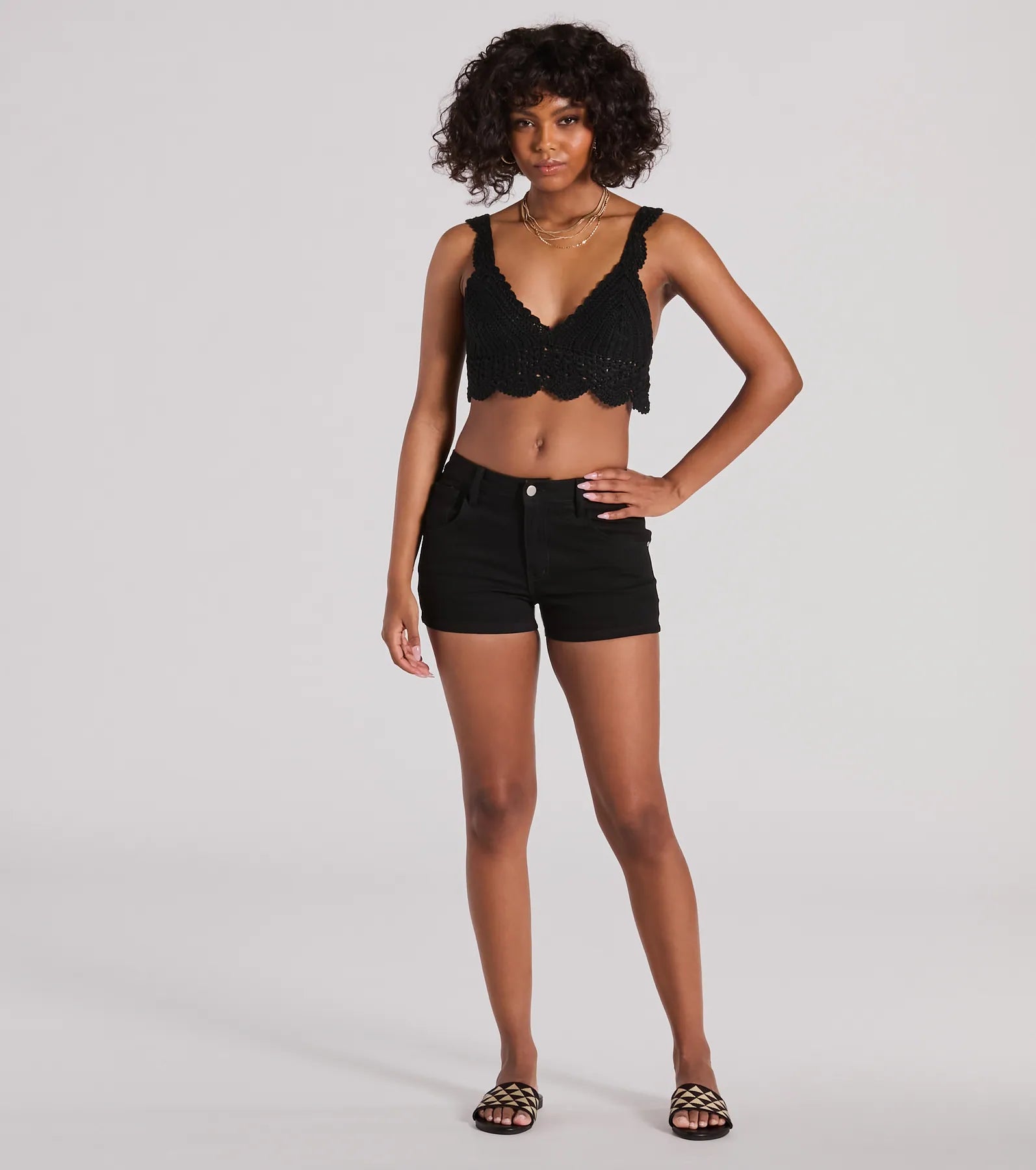 Sunset Serenity V-Neck Crochet Crop Top - Image 7