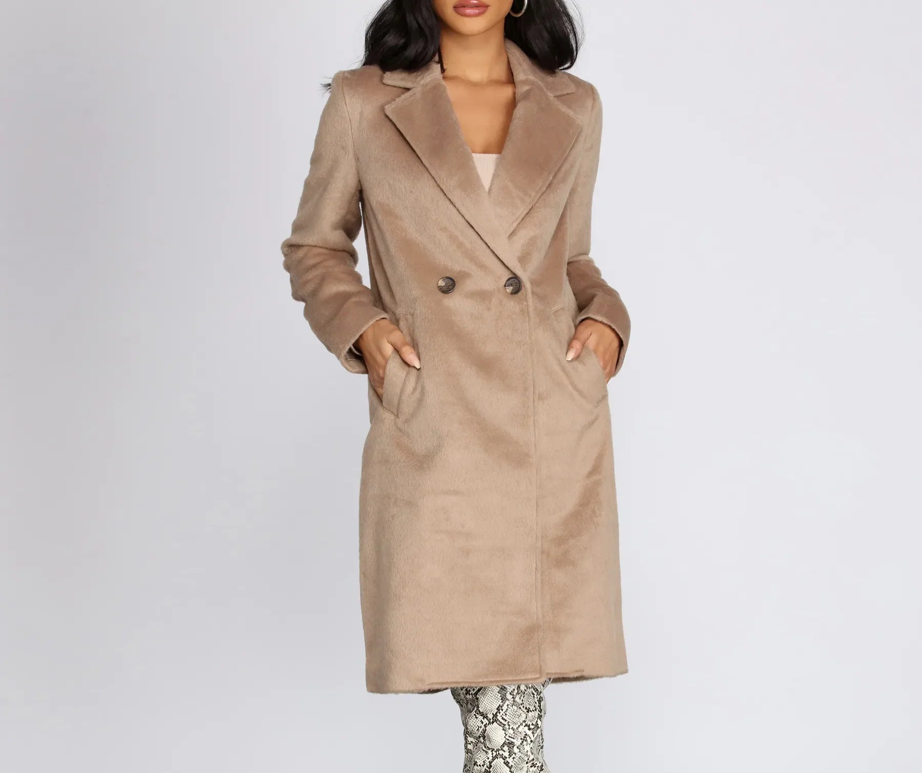 Straight Elegance Long Fur Coat - Image 4