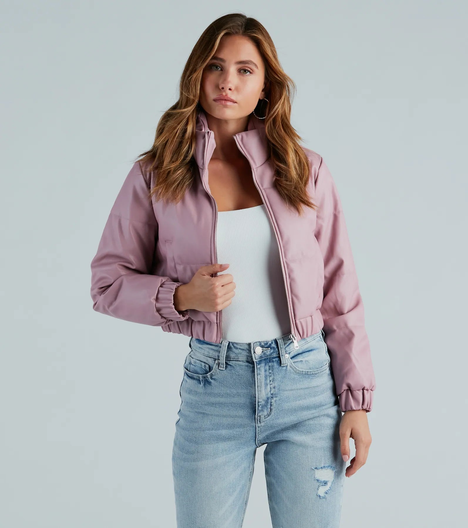 Always Slick Faux Leather Puffer Jacket - Image 5