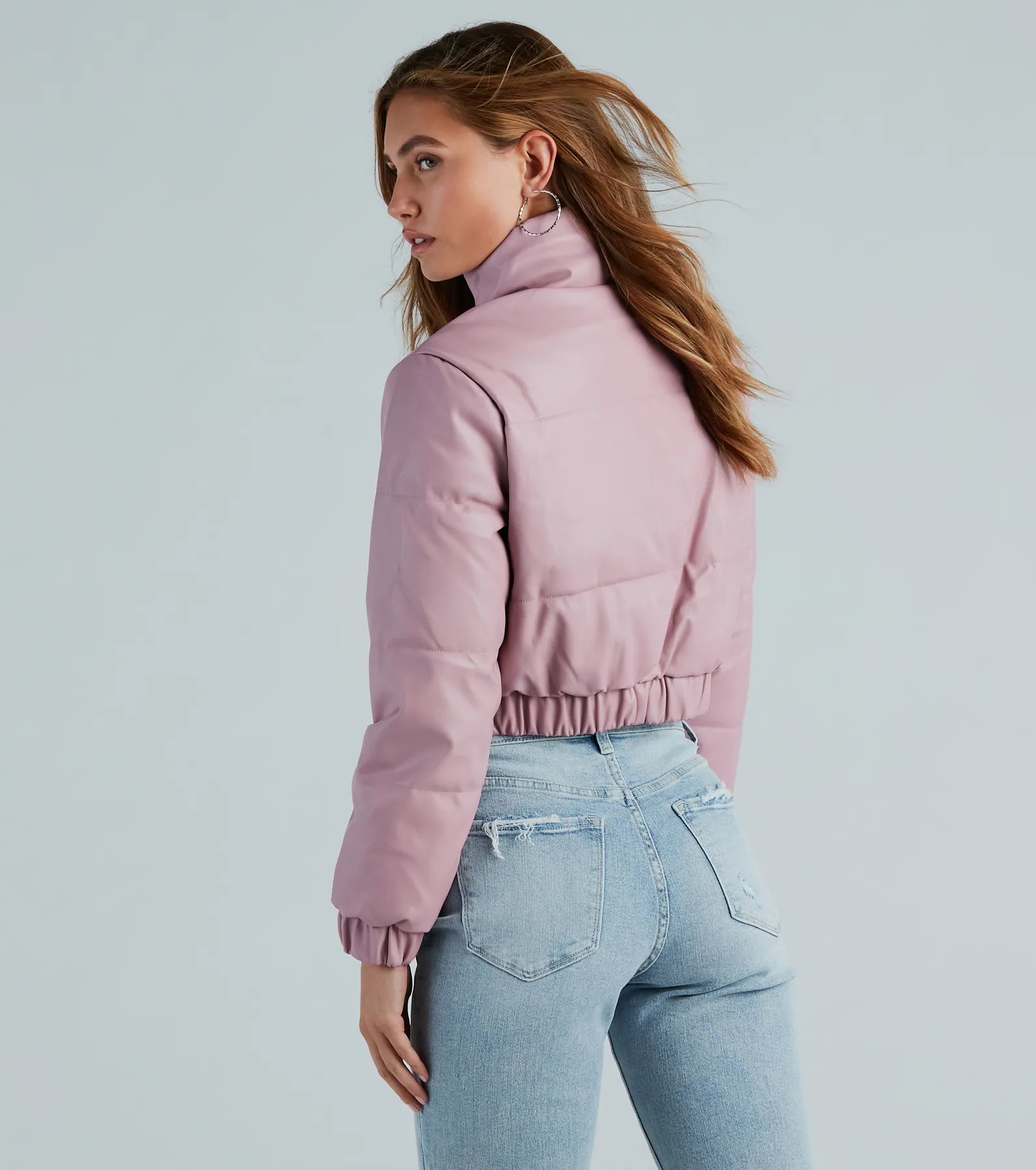 Always Slick Faux Leather Puffer Jacket - Image 6