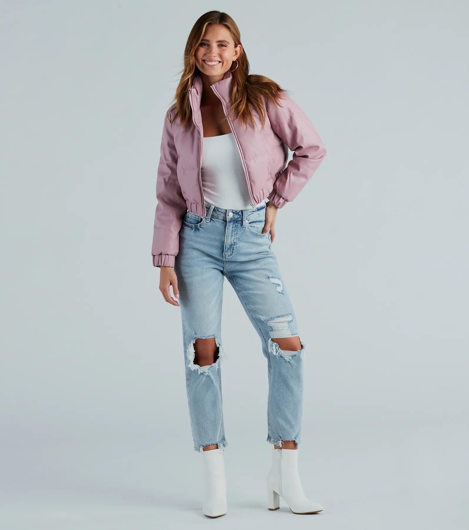 Always Slick Faux Leather Puffer Jacket - Image 8