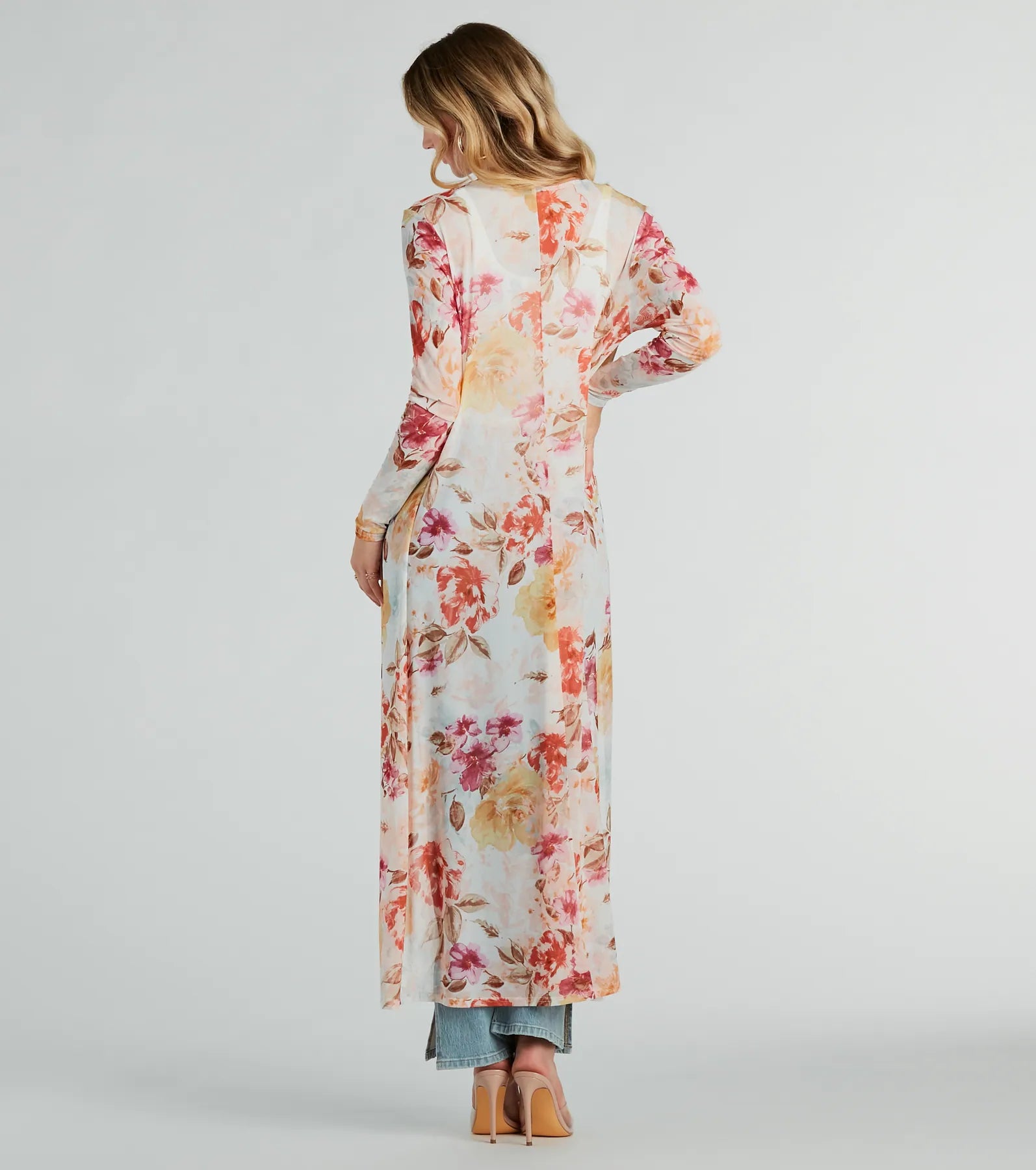 Brighten My Day Floral Mesh Duster - Image 2