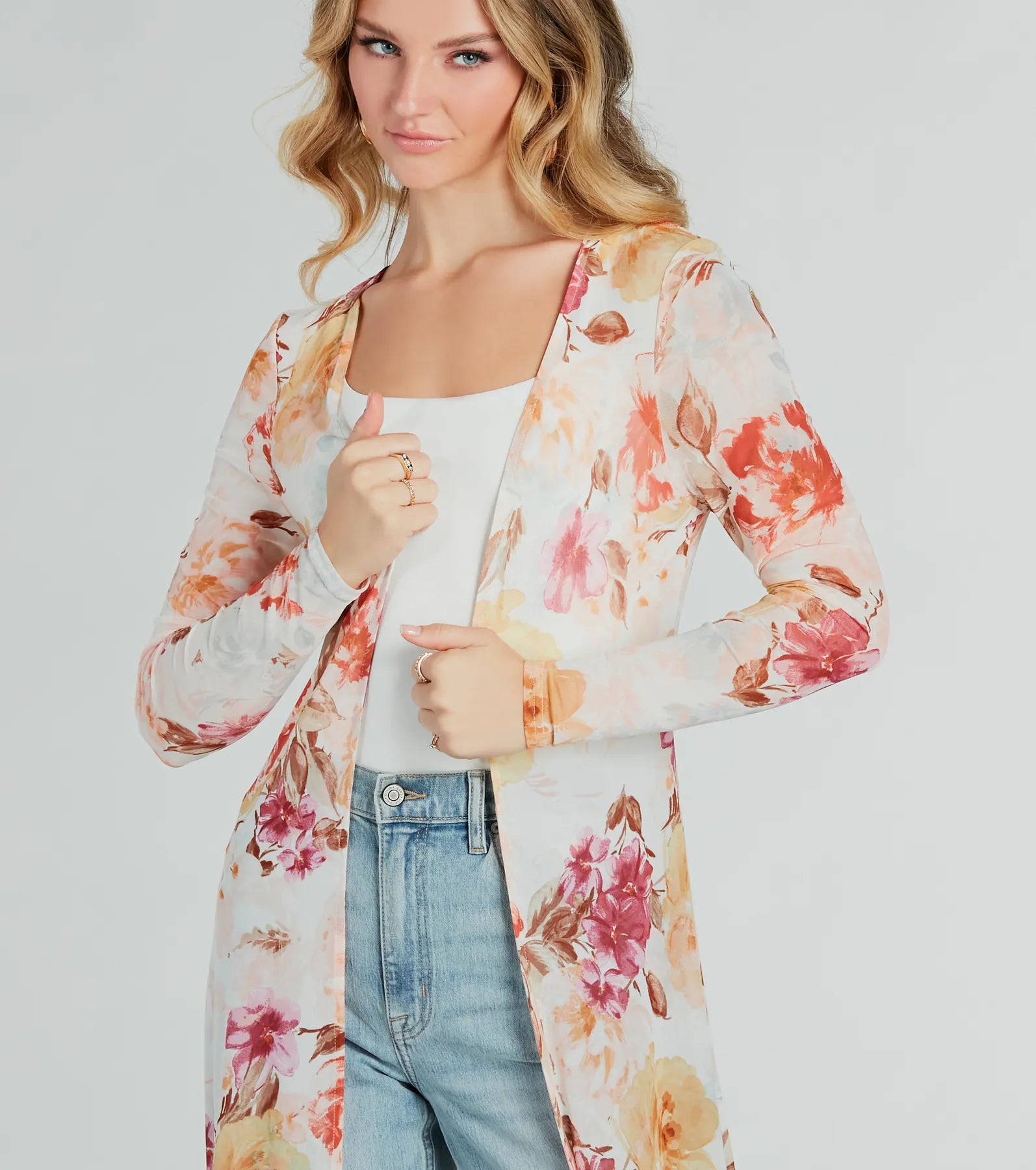 Brighten My Day Floral Mesh Duster - Image 4