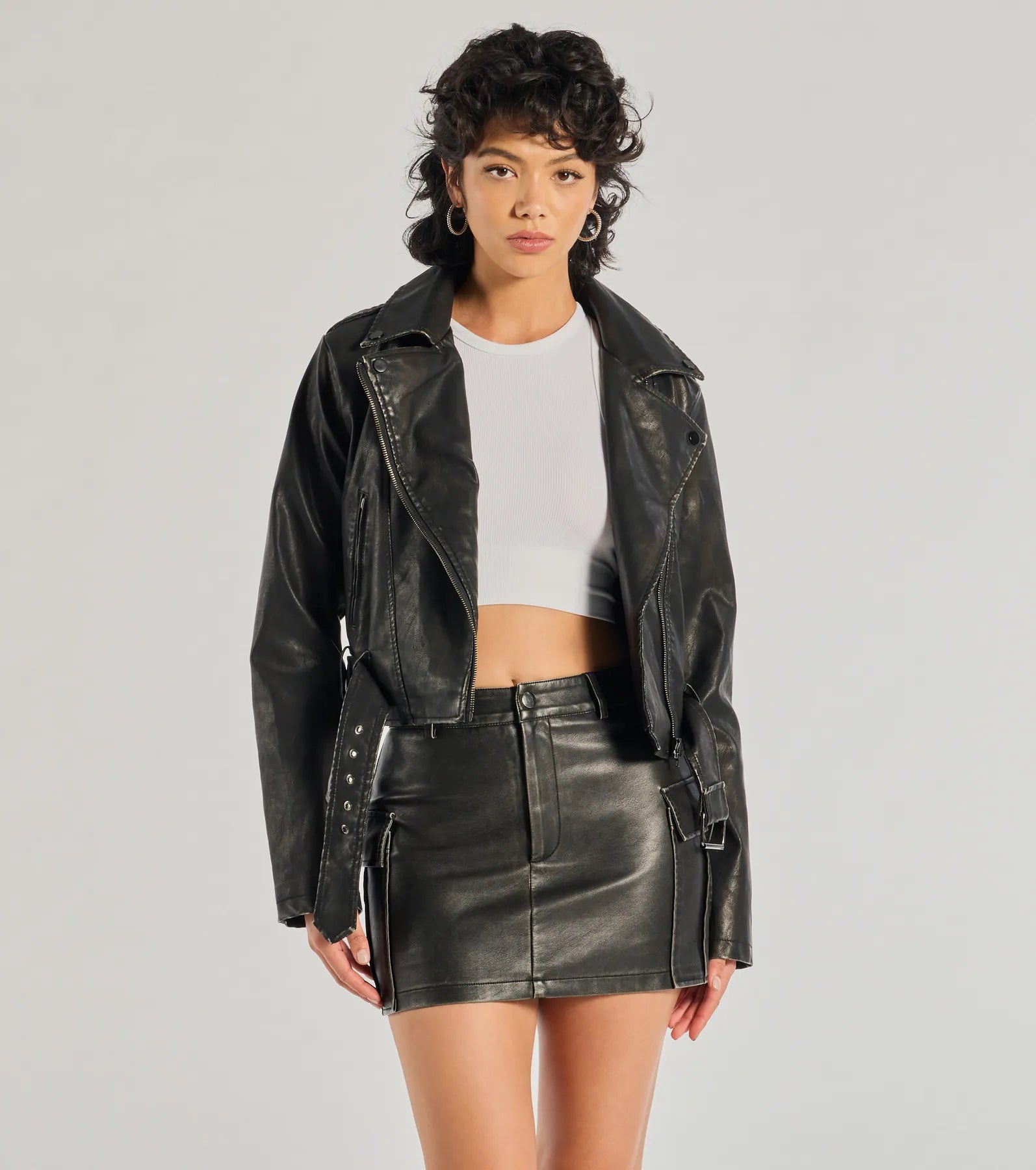 Shift Into Glam Faux Leather Moto Jacket - Image 2