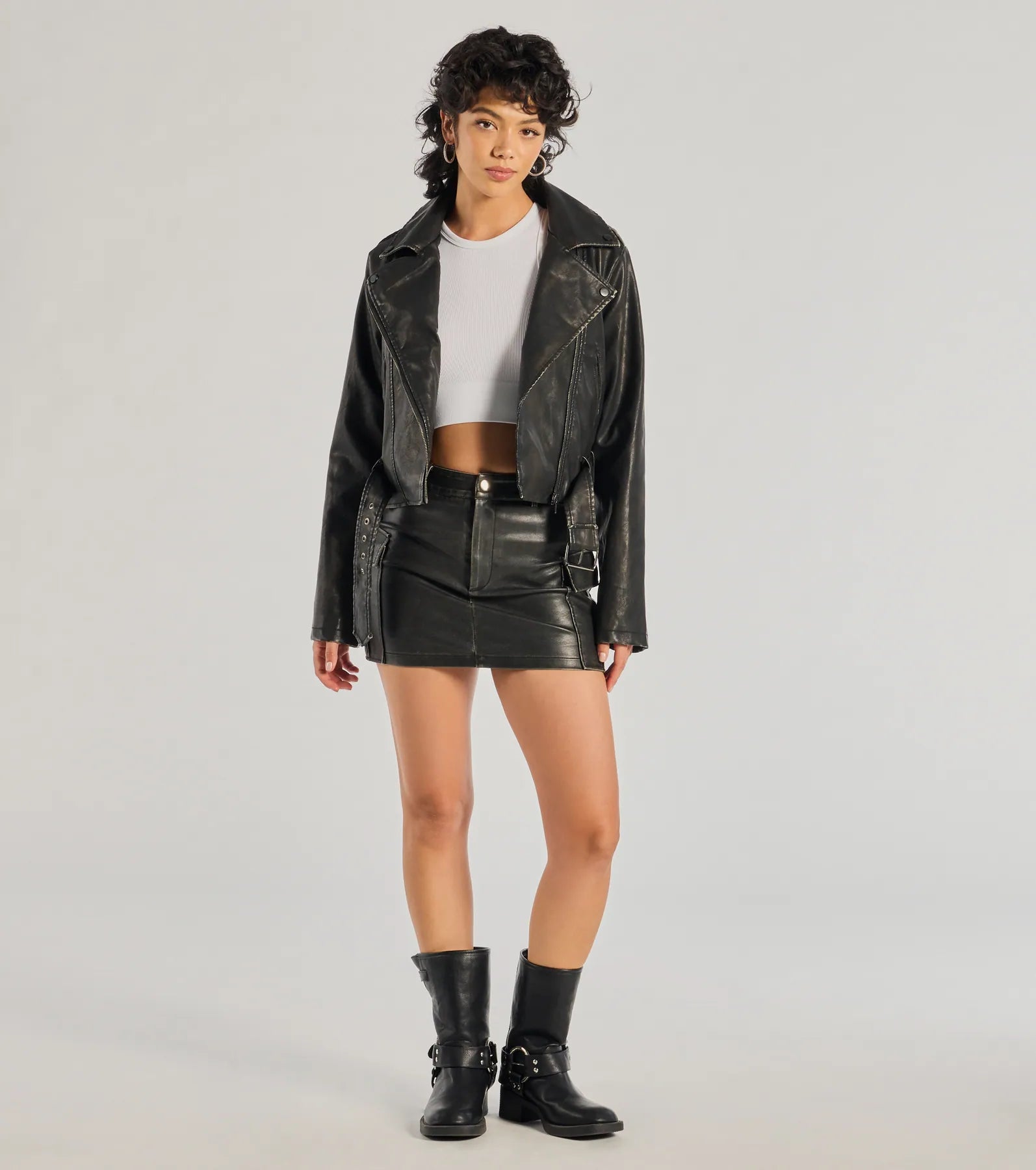 Shift Into Glam Faux Leather Moto Jacket - Image 4