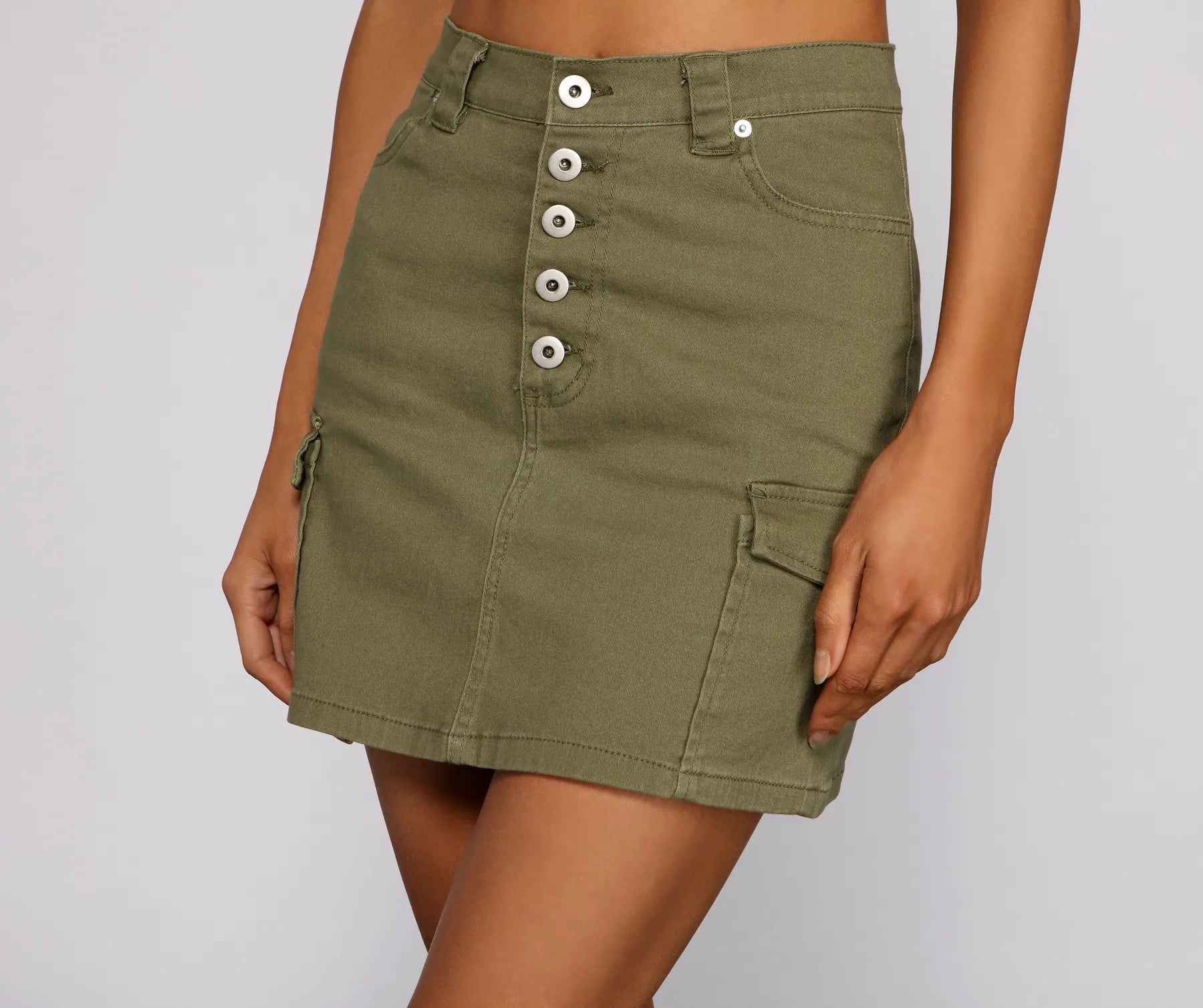 Essential Button Down Cargo Mini Skirt - Image 13