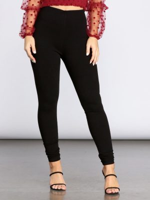 High Rise Twill Skinny Stretch Pants