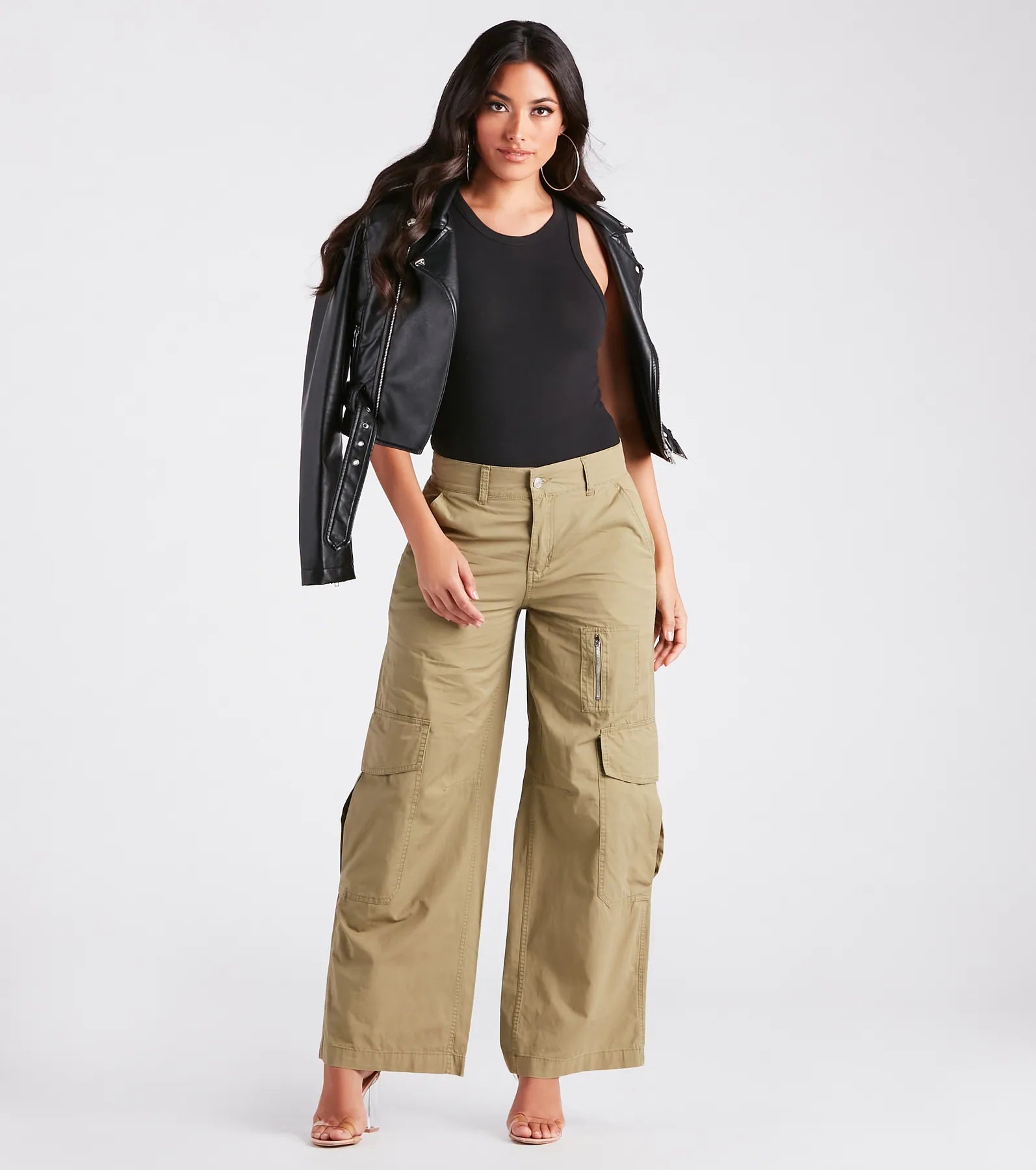 Serving Trendy Vibes Wide-Leg Cargo Pants - Image 2
