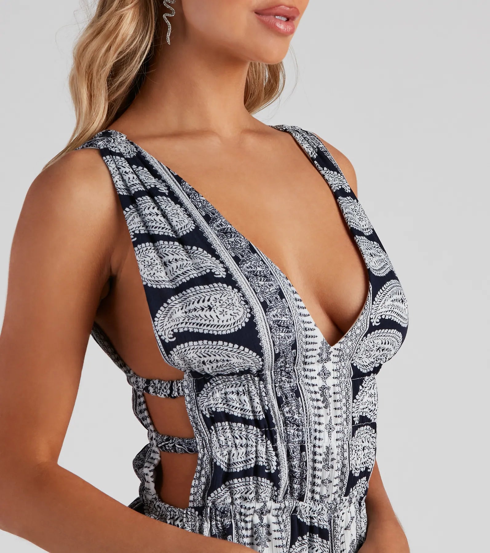 Paisley Passion Side Cutout Romper - Image 8