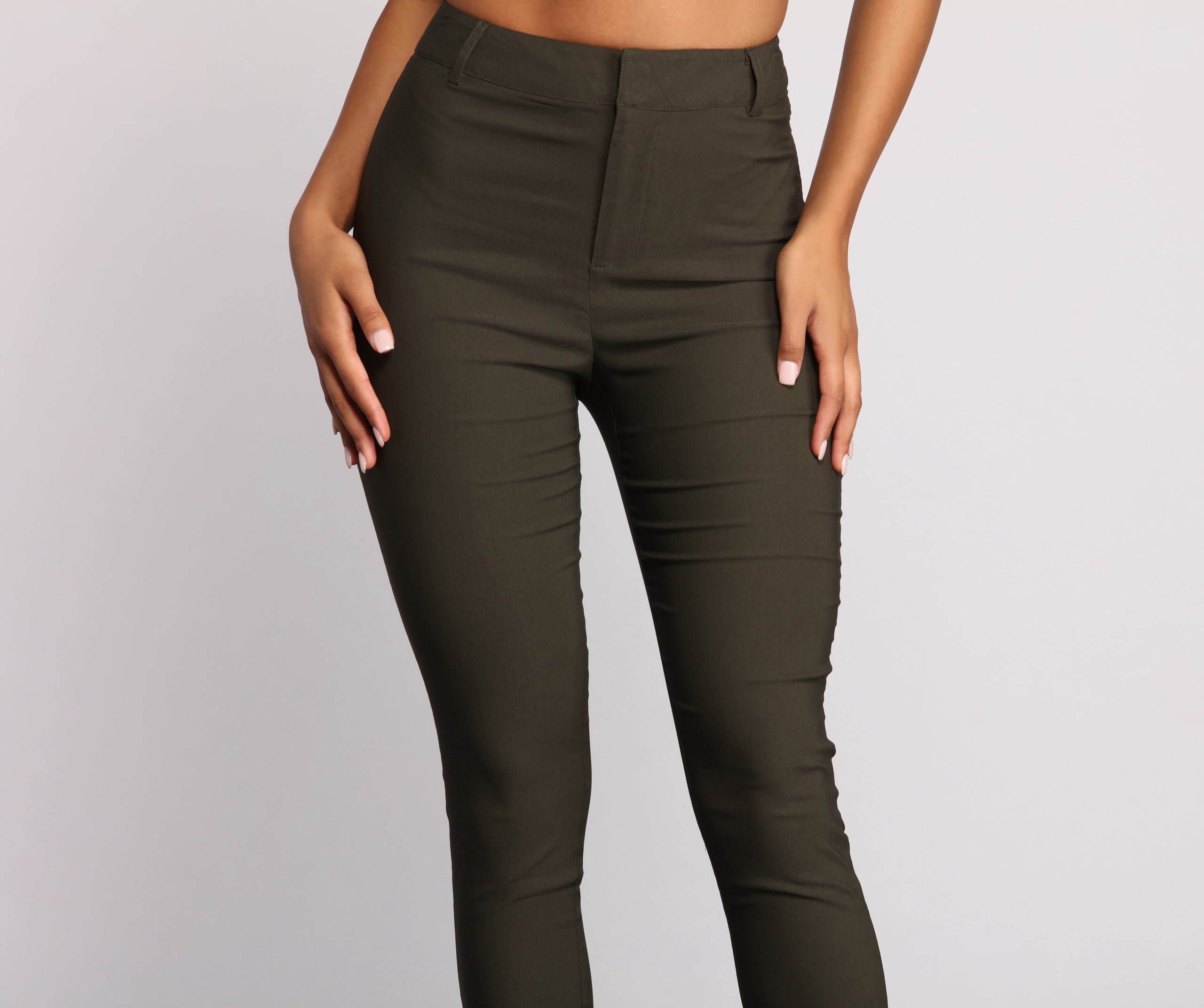High Waist Basic Skinny Trouser Pants - Image 3