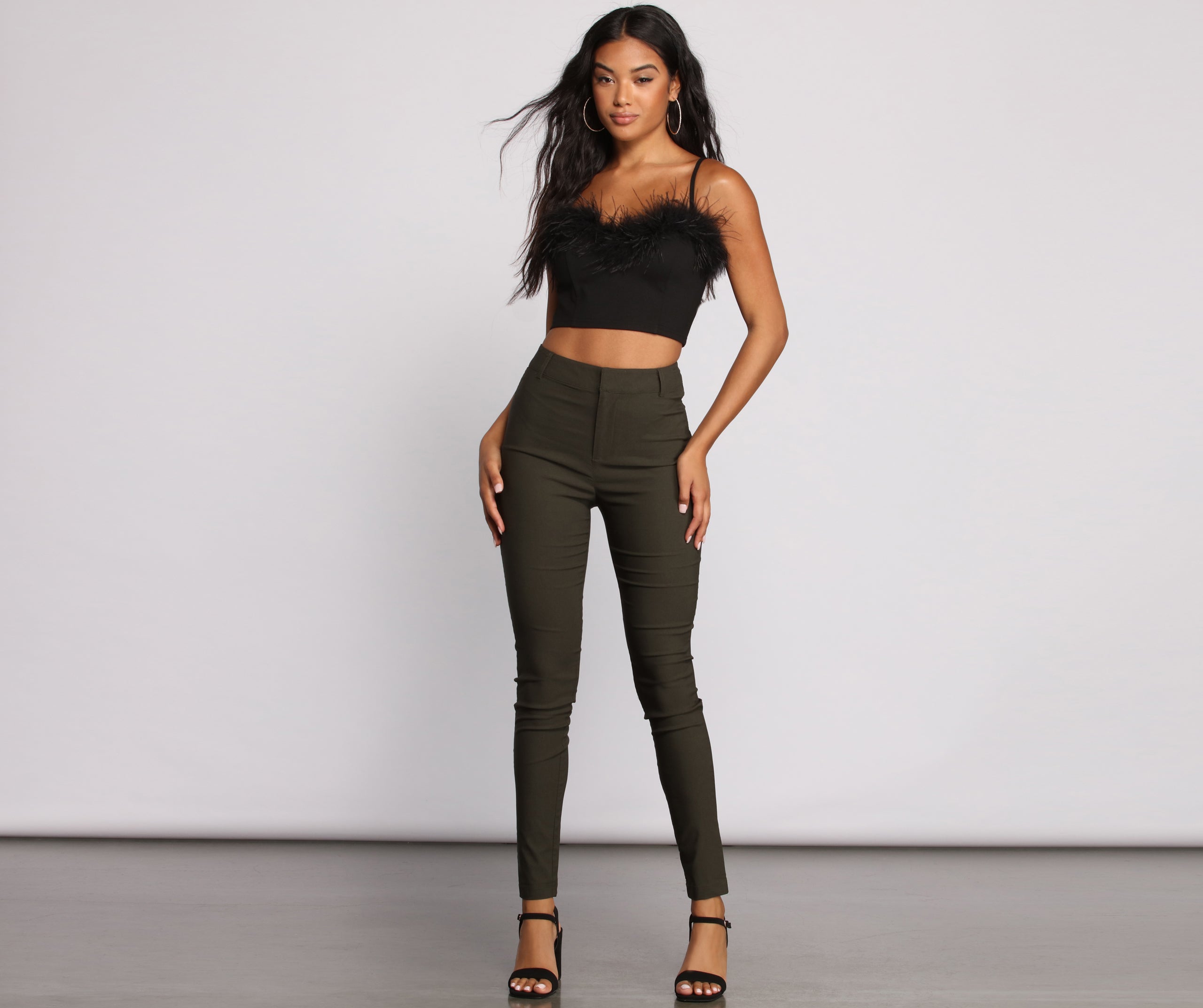 High Waist Basic Skinny Trouser Pants - Image 4