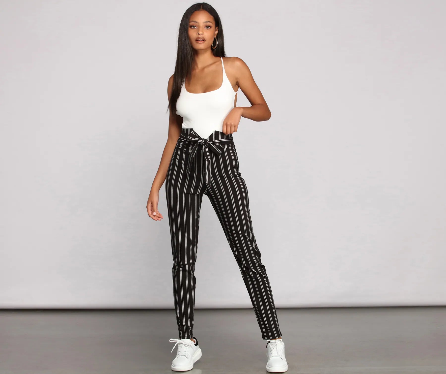 High Waist Skinny Striped Pants - Image 6