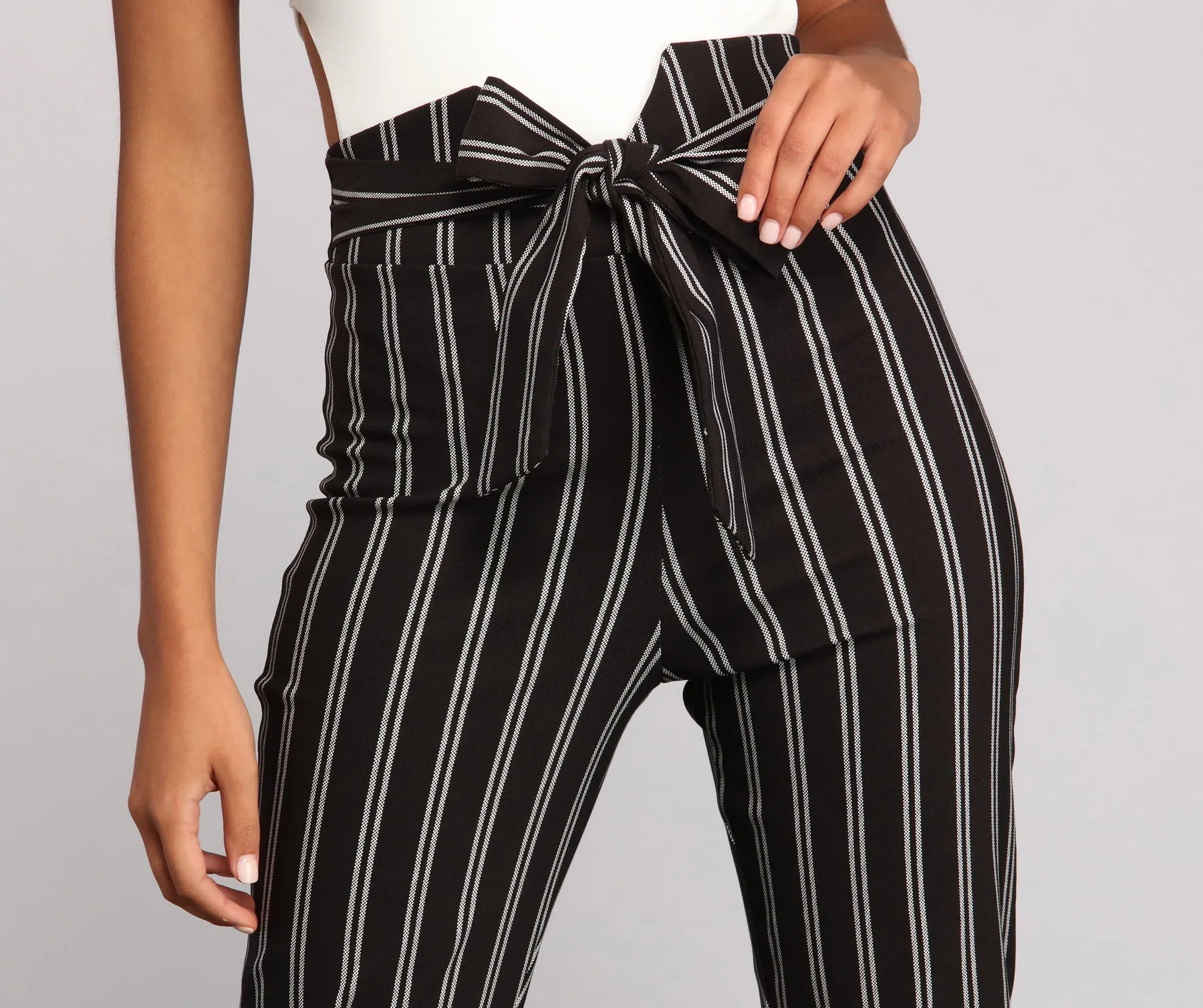 High Waist Skinny Striped Pants - Image 7