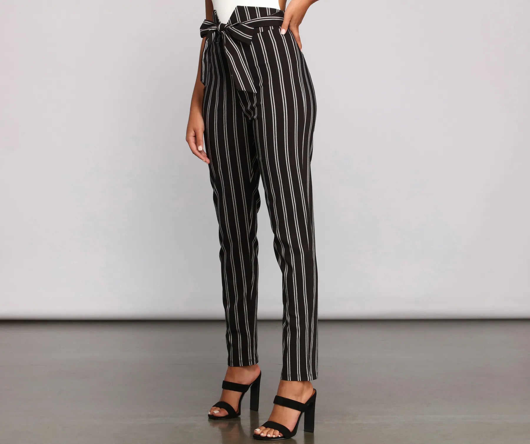 High Waist Skinny Striped Pants - Image 8