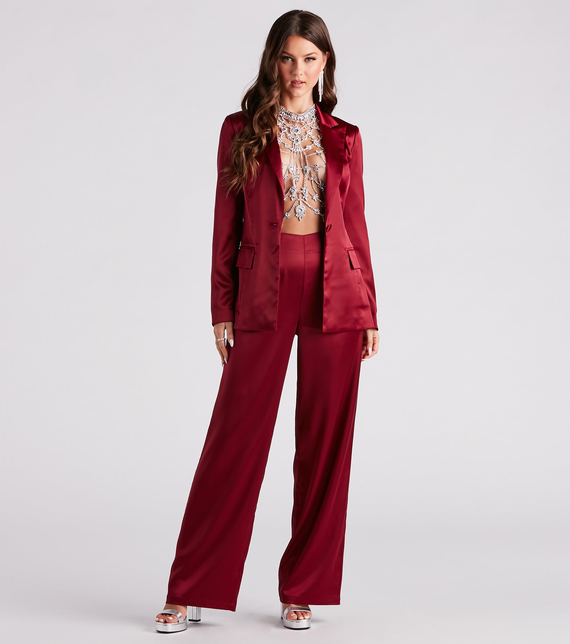 Elevated Details Sleek Satin Trouser Pants - Image 2