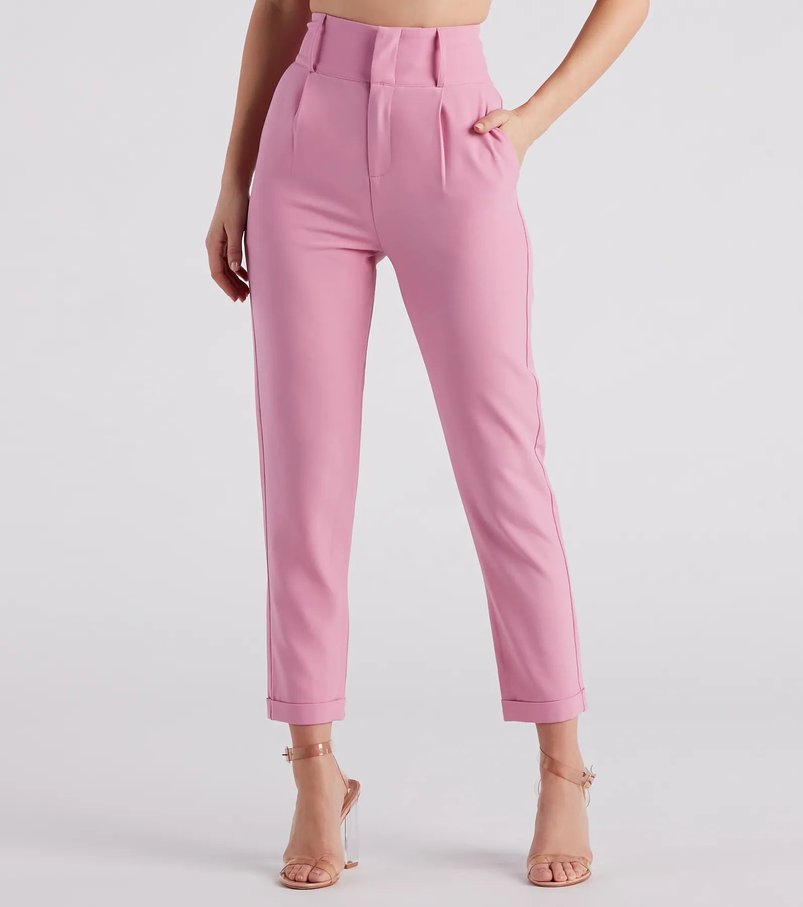 Perfectly Pleated Cuffed Trouser Pants - Image 5