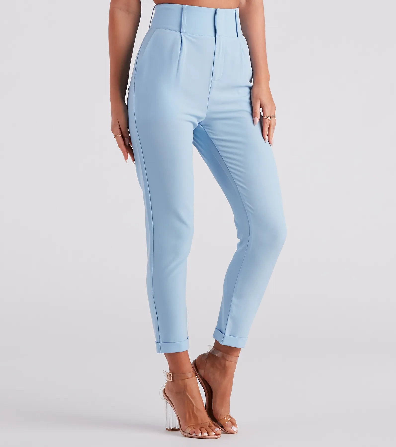 Perfectly Pleated Cuffed Trouser Pants - Image 13