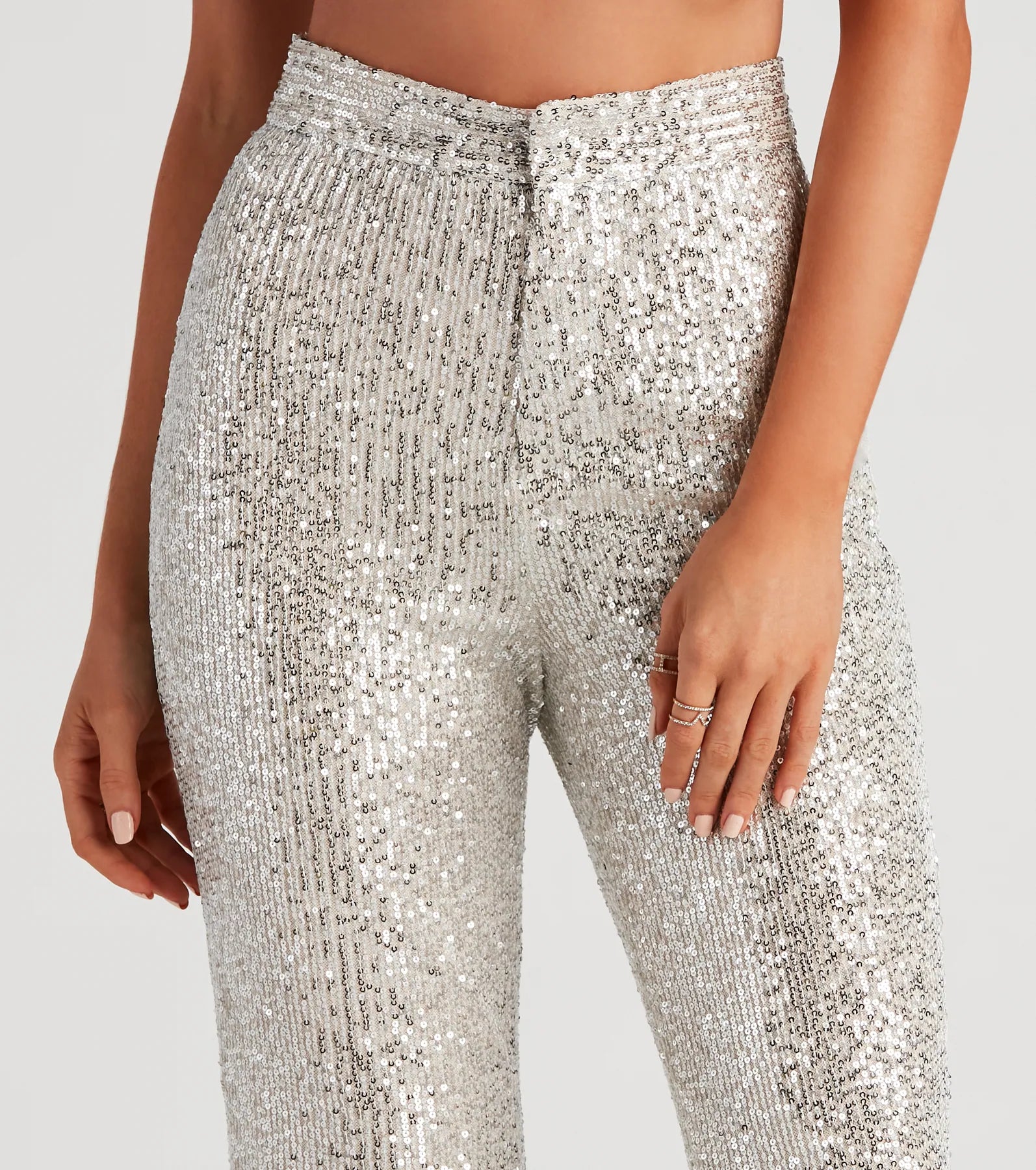 Sparkle Show Sequin Flare Pants - Image 4