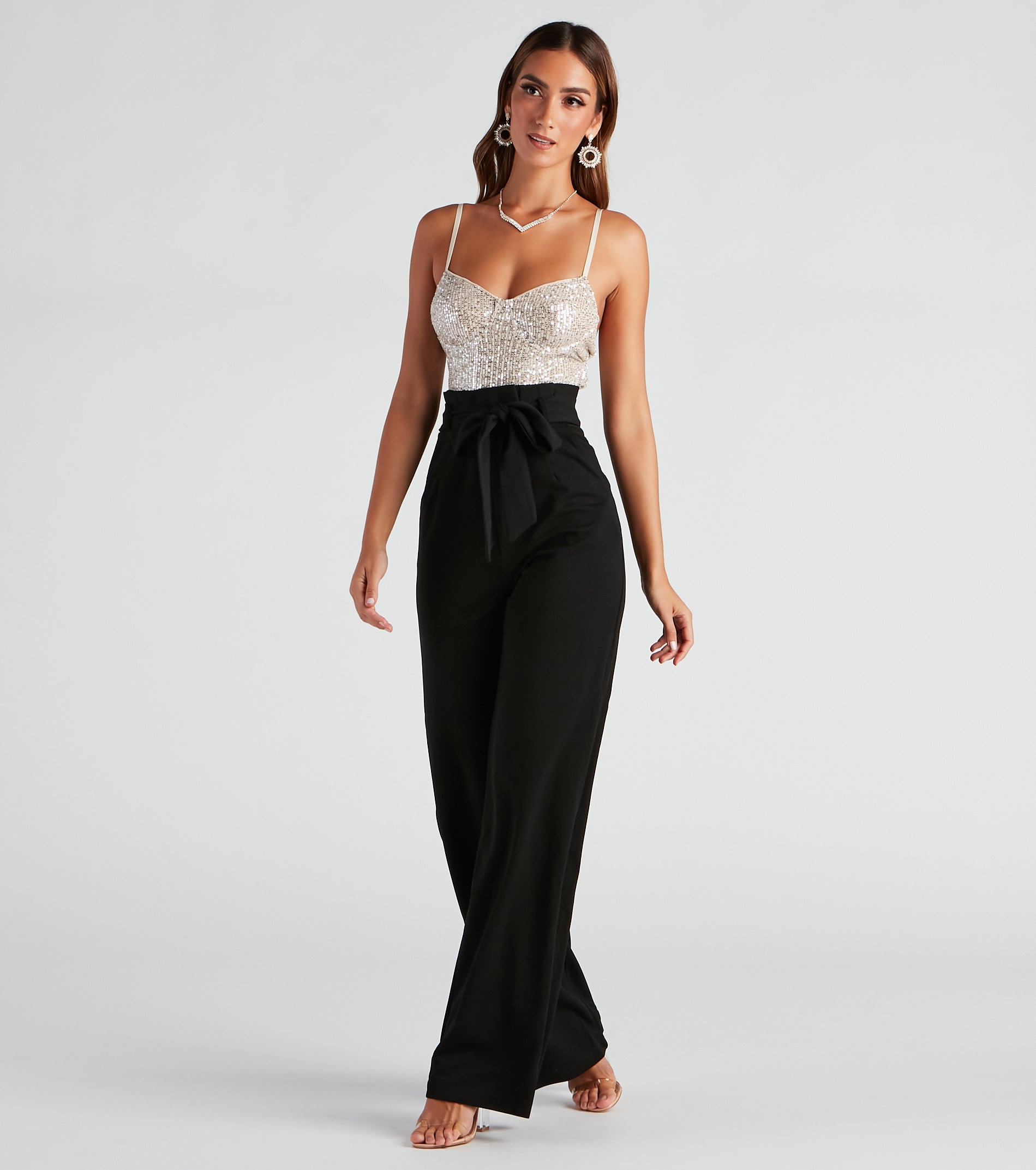 Catch Me In Sequin Wide-Leg Jumpsuit - Image 3