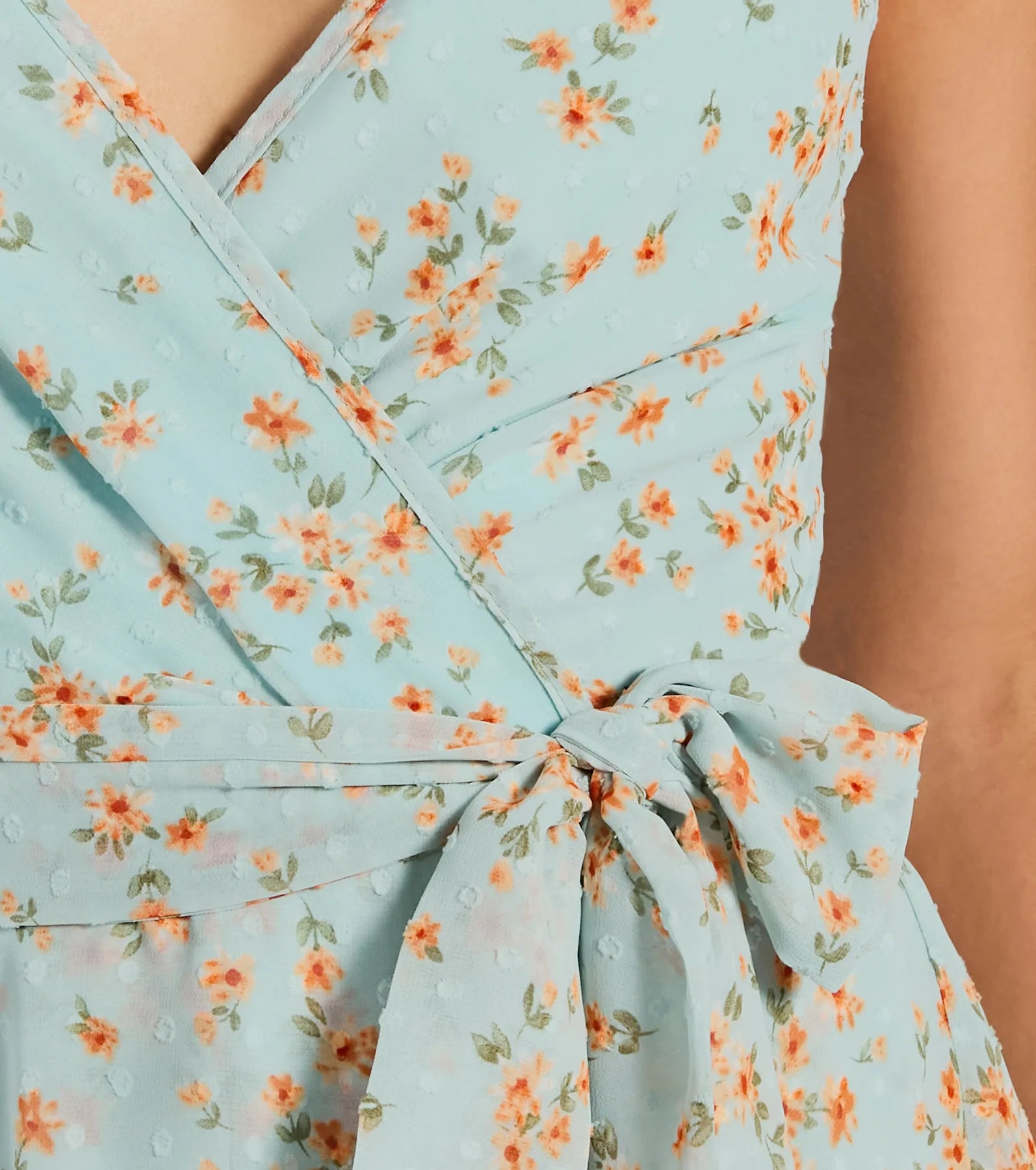 Inspiring Cutie Tie Back Floral Chiffon Romper - Image 4