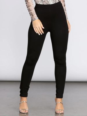 High Rise Stretch Ponte Pants