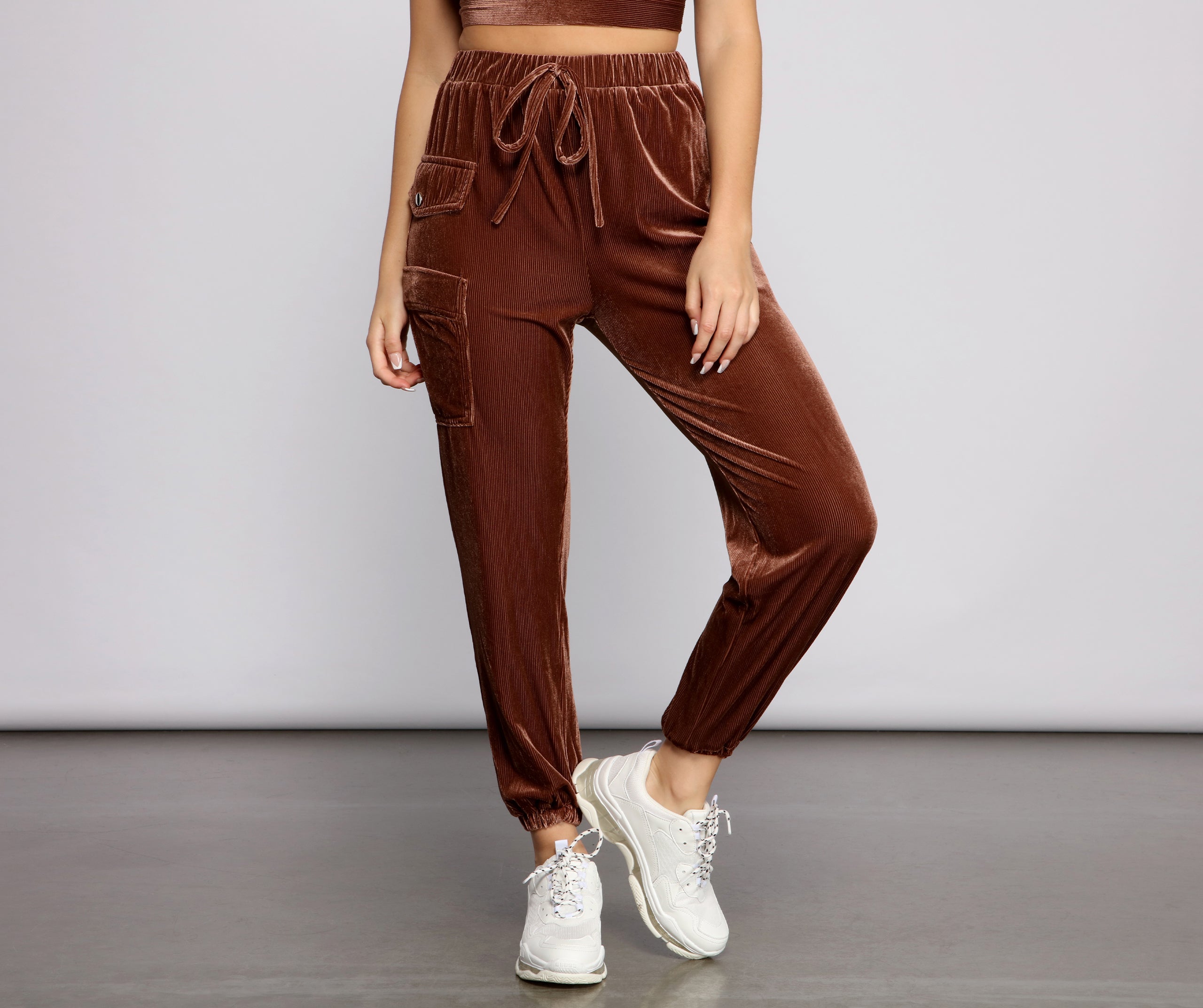 So Luxe High Rise Velvet Joggers - Image 6