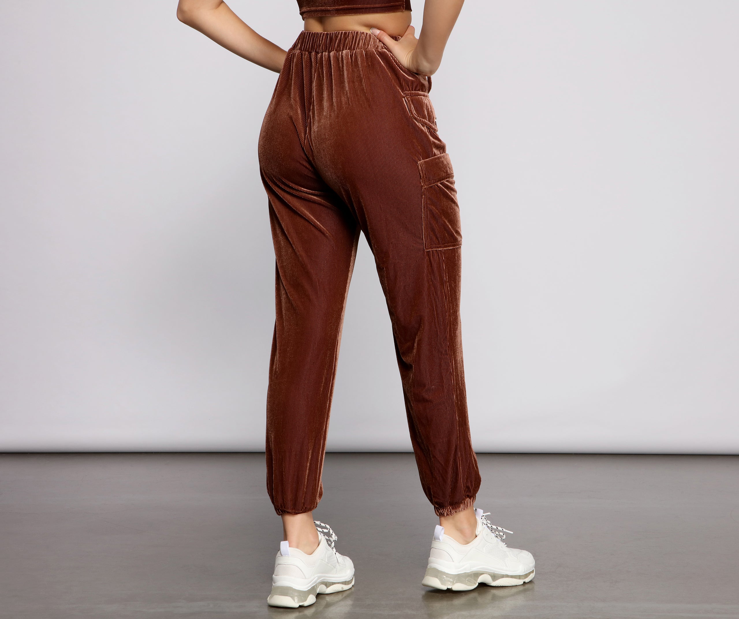 So Luxe High Rise Velvet Joggers - Image 8