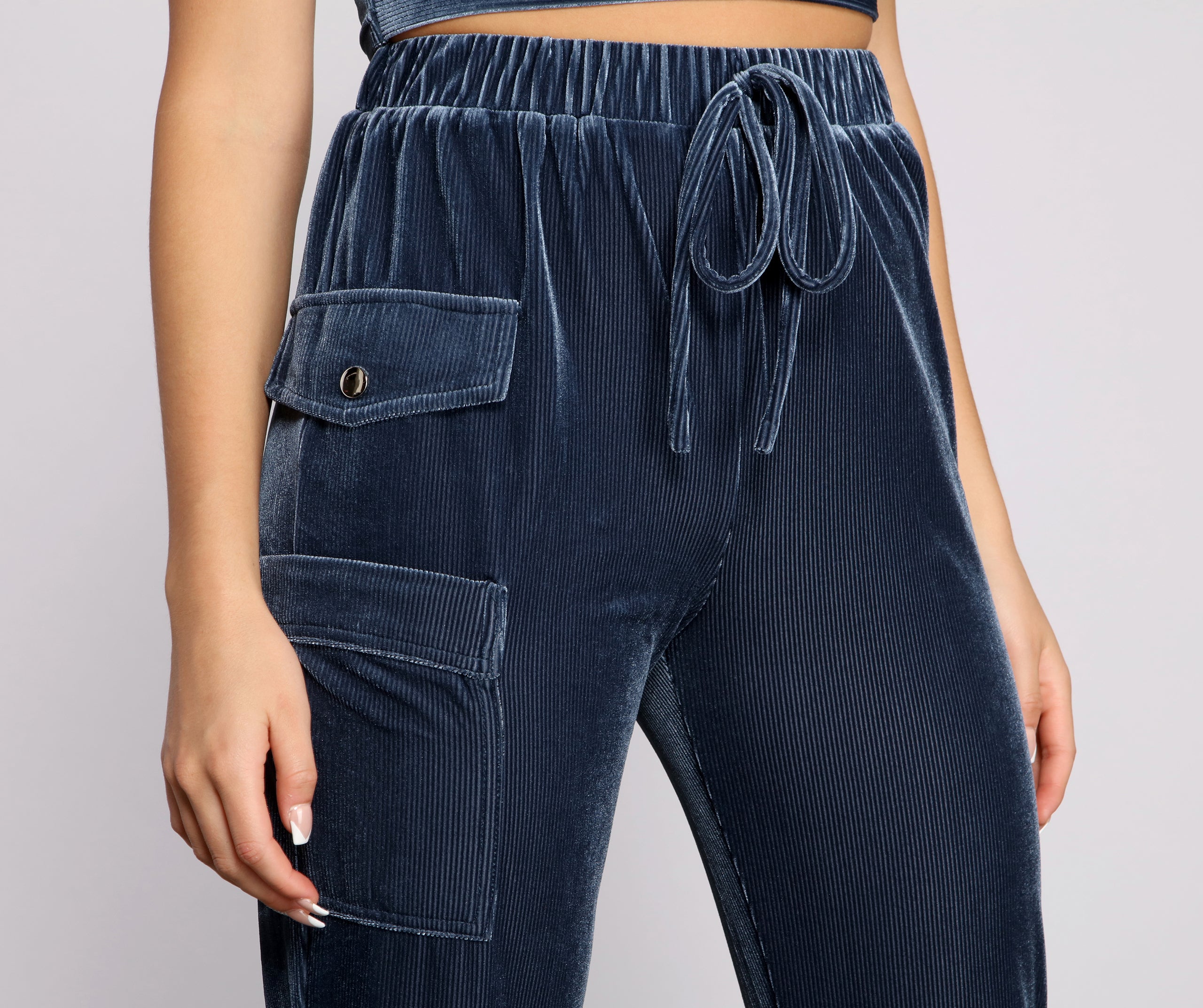 So Luxe High Rise Velvet Joggers - Image 4