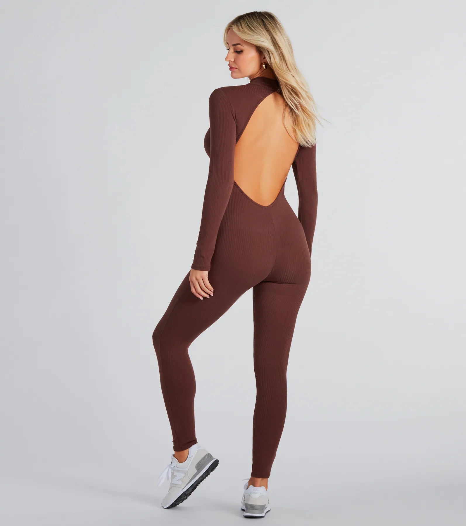 Feeling Cute Long Sleeve Open Back Catsuit - Image 7