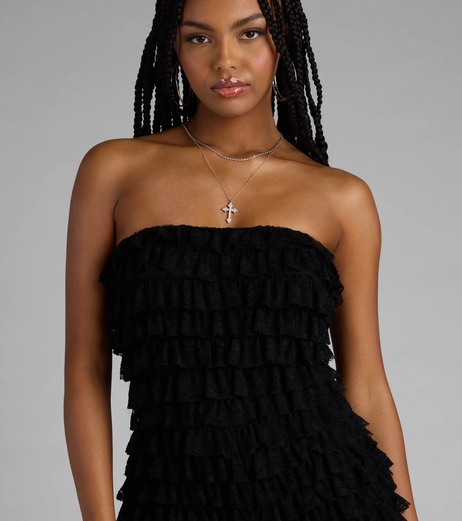 For The Frill Of It Lace-Up Ruffled Romper - Image 4