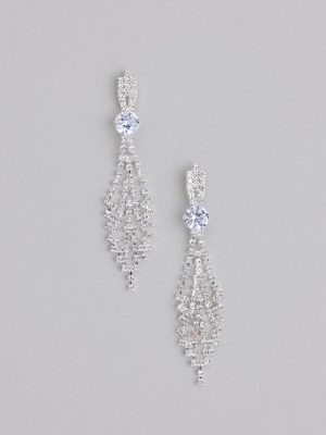 Luxe Shimmer Rhinestone Chandelier Earrings