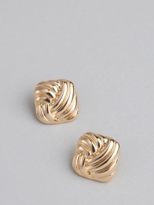 Luxe Intertwined Square Stud Earrings