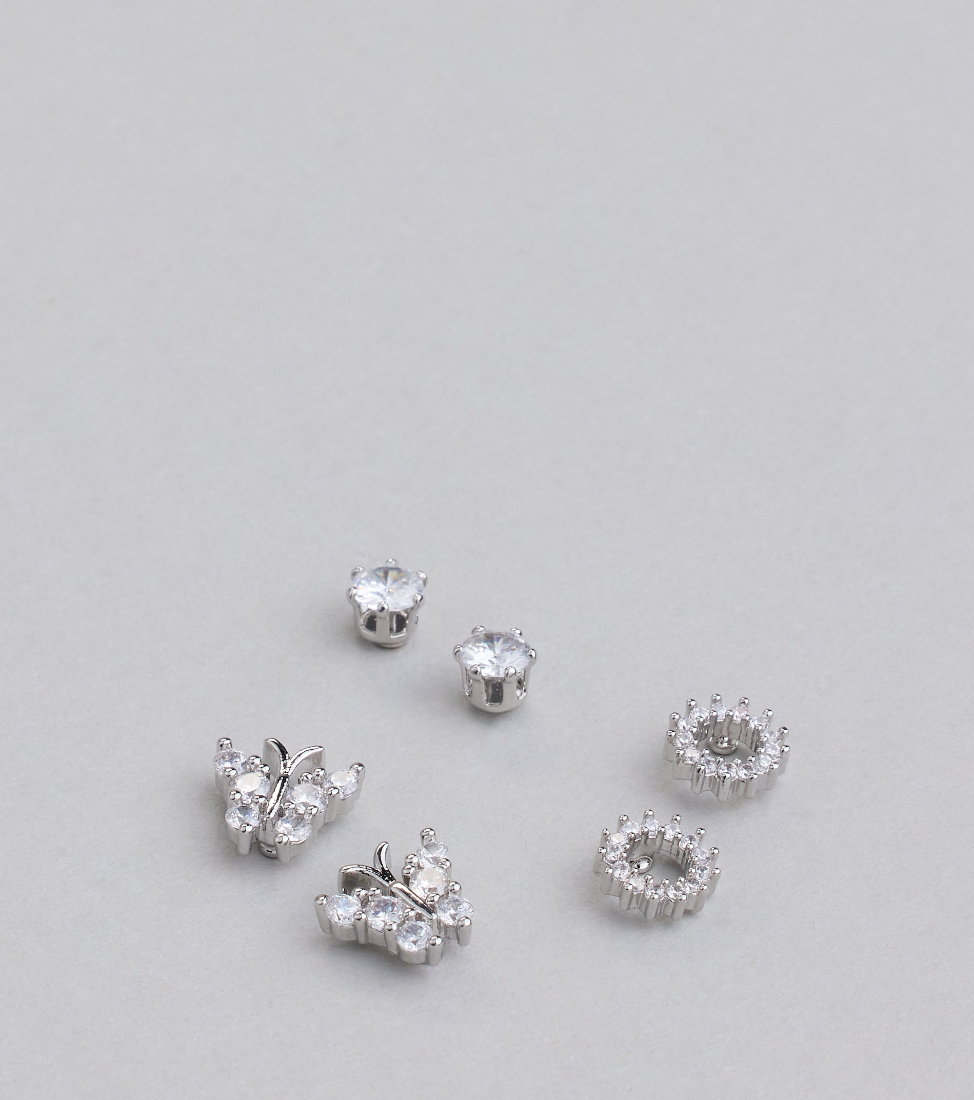 Flying High Cubic Zirconia Three Pack Stud Earrings - Image 2