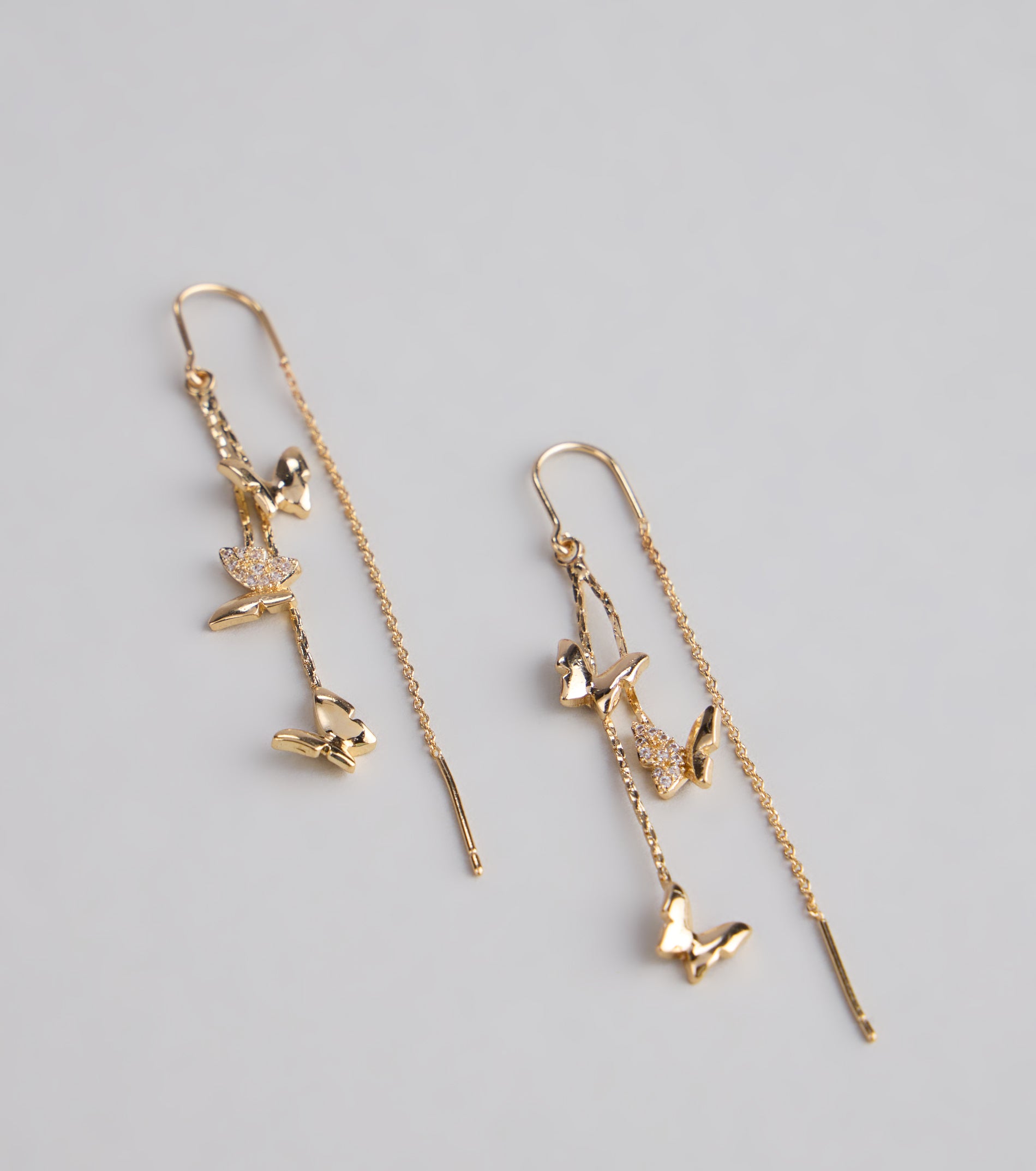 Whimsical Beauty Butterfly Rhinestone Earrings - Image 3